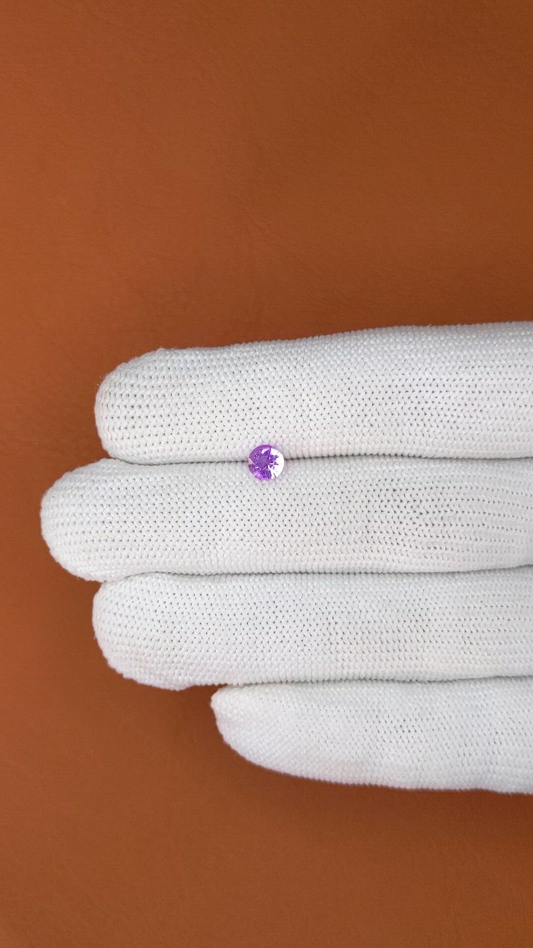 0.46 Ct. Pinkish Purple Sapphire from Ceylon (Sri Lanka) Size Video