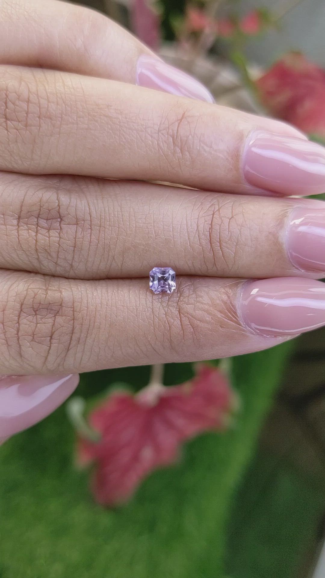0.47 Ct. Purplish Pink Sapphire from Ceylon (Sri Lanka) Size Video