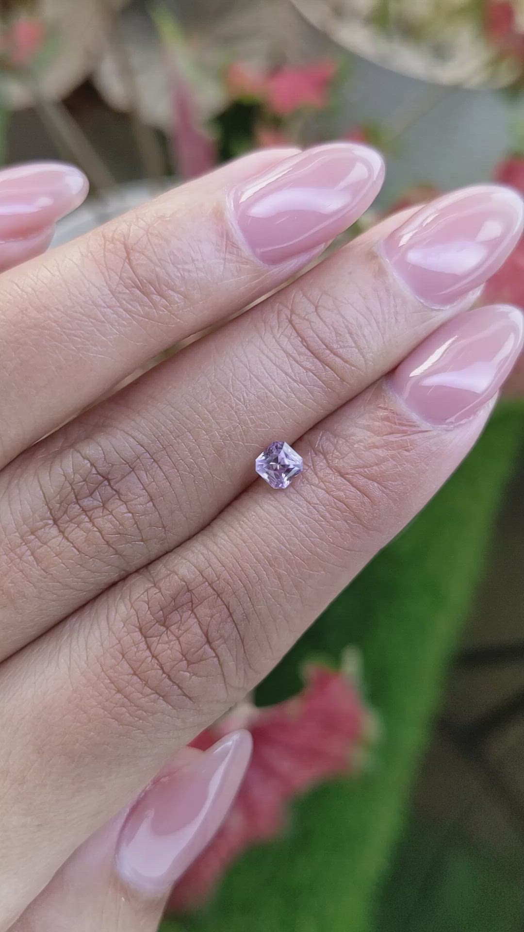 0.47 Ct. Purplish Pink Sapphire from Ceylon (Sri Lanka) Size Video