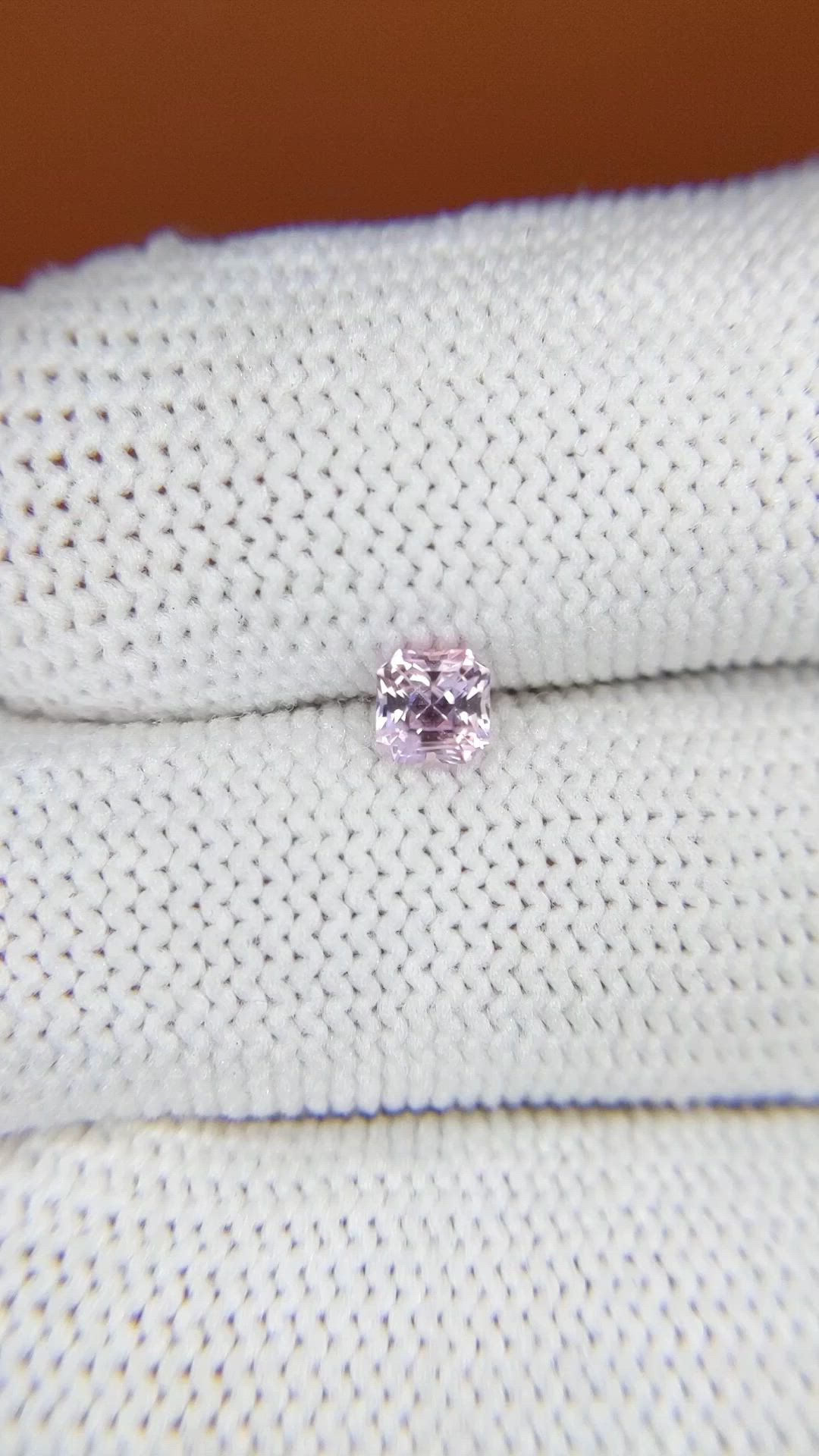 0.47 Ct. Purplish Pink Sapphire from Ceylon (Sri Lanka) Size Video