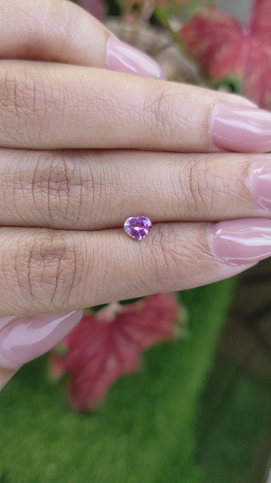 0.52 Ct. Purplish Pink Sapphire from Ceylon (Sri Lanka) Size Video