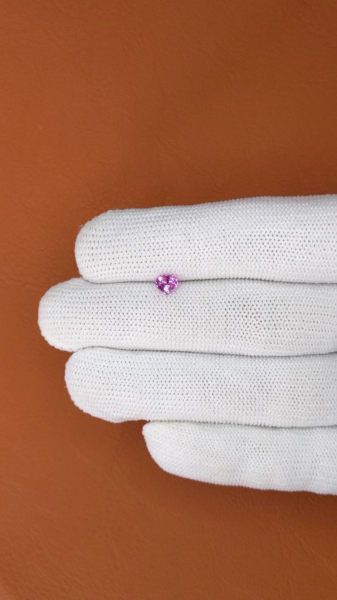 0.52 Ct. Purplish Pink Sapphire from Ceylon (Sri Lanka) Size Video