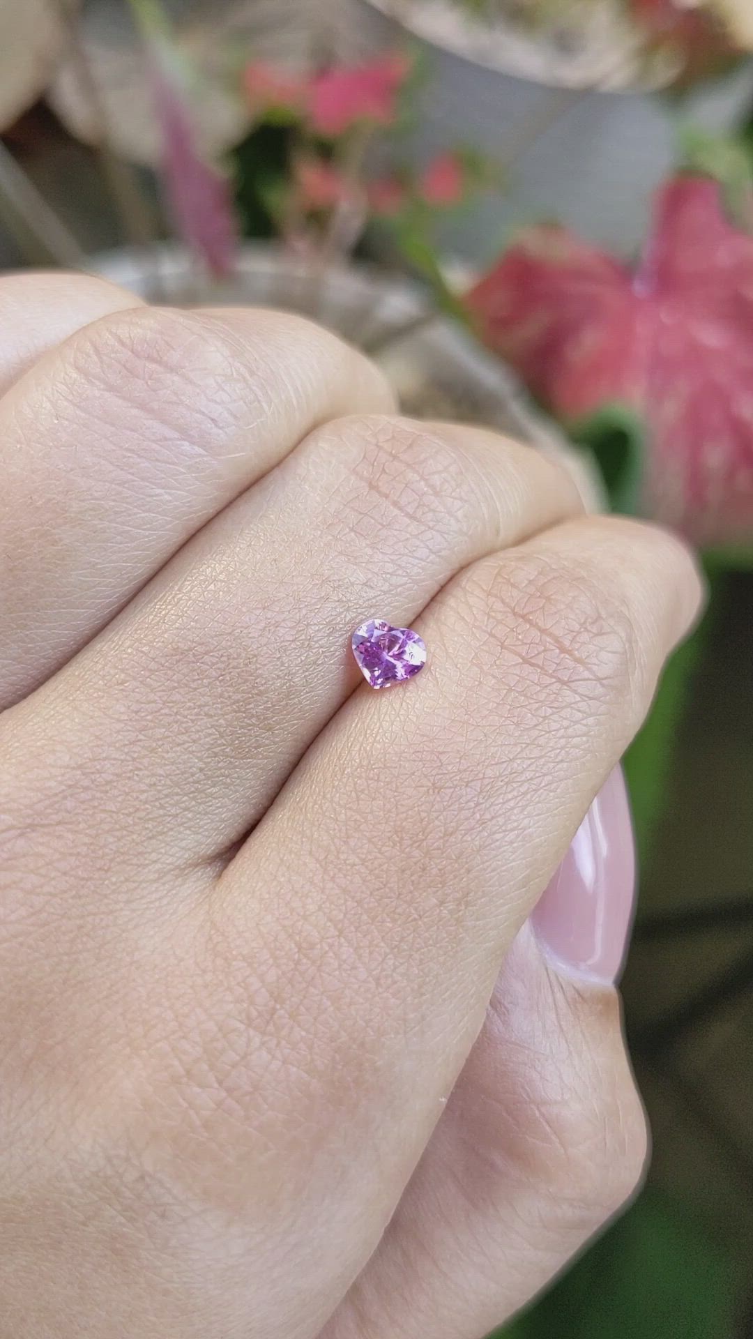 0.52 Ct. Purplish Pink Sapphire from Ceylon (Sri Lanka) Size Video