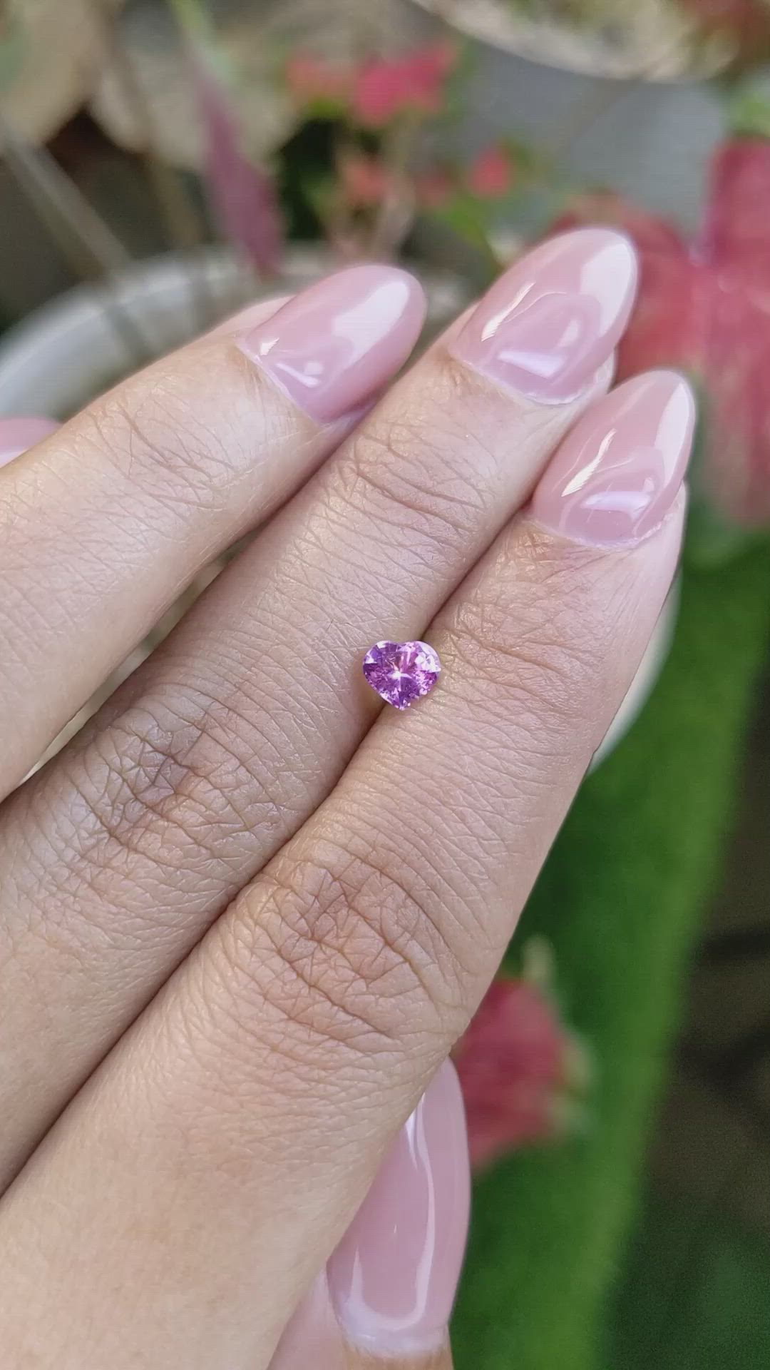 0.52 Ct. Purplish Pink Sapphire from Ceylon (Sri Lanka) Size Video