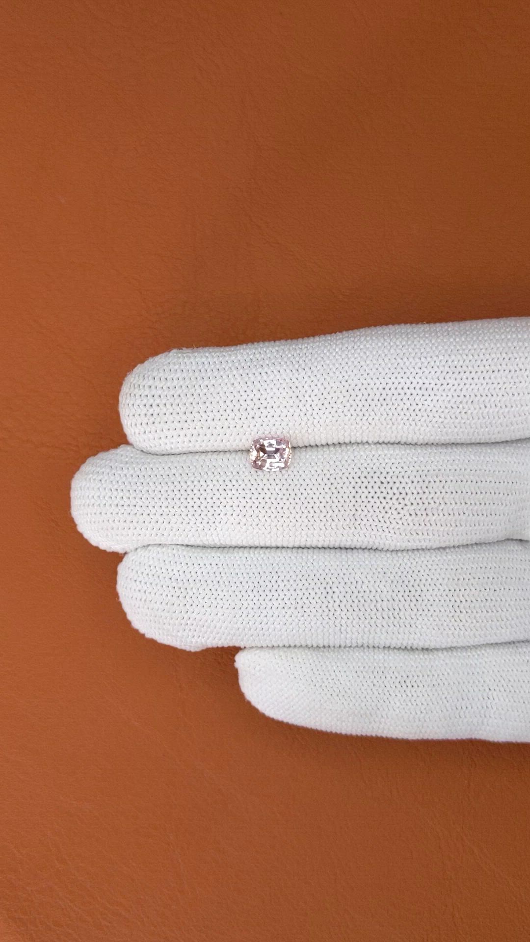 1.01 Ct. Peach Sapphire from Ceylon (Sri Lanka) Size Video