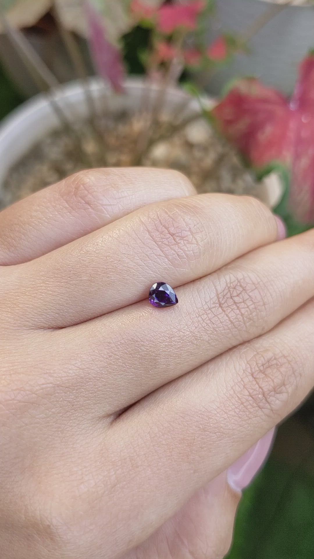 0.77 Ct. Purple Sapphire from Ceylon (Sri Lanka) Size Video