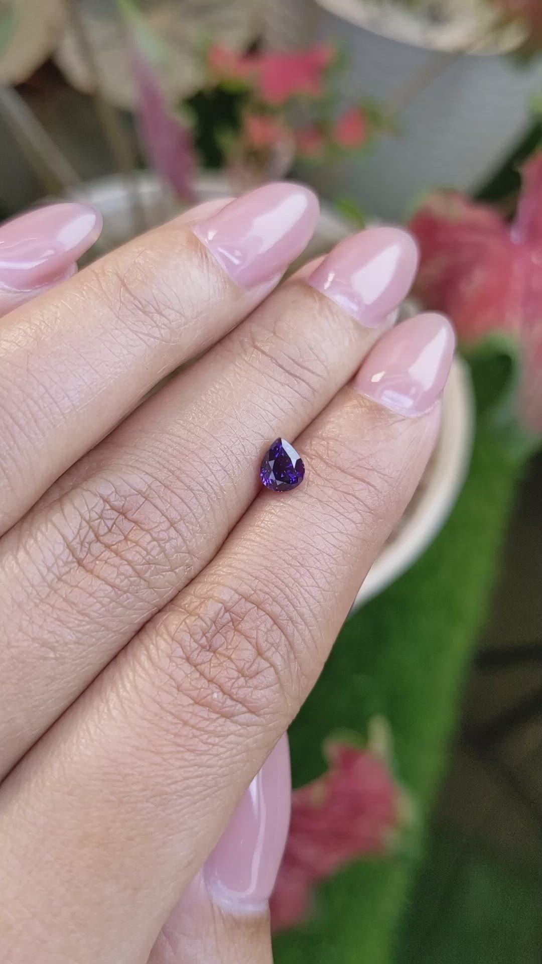 0.77 Ct. Purple Sapphire from Ceylon (Sri Lanka) Size Video