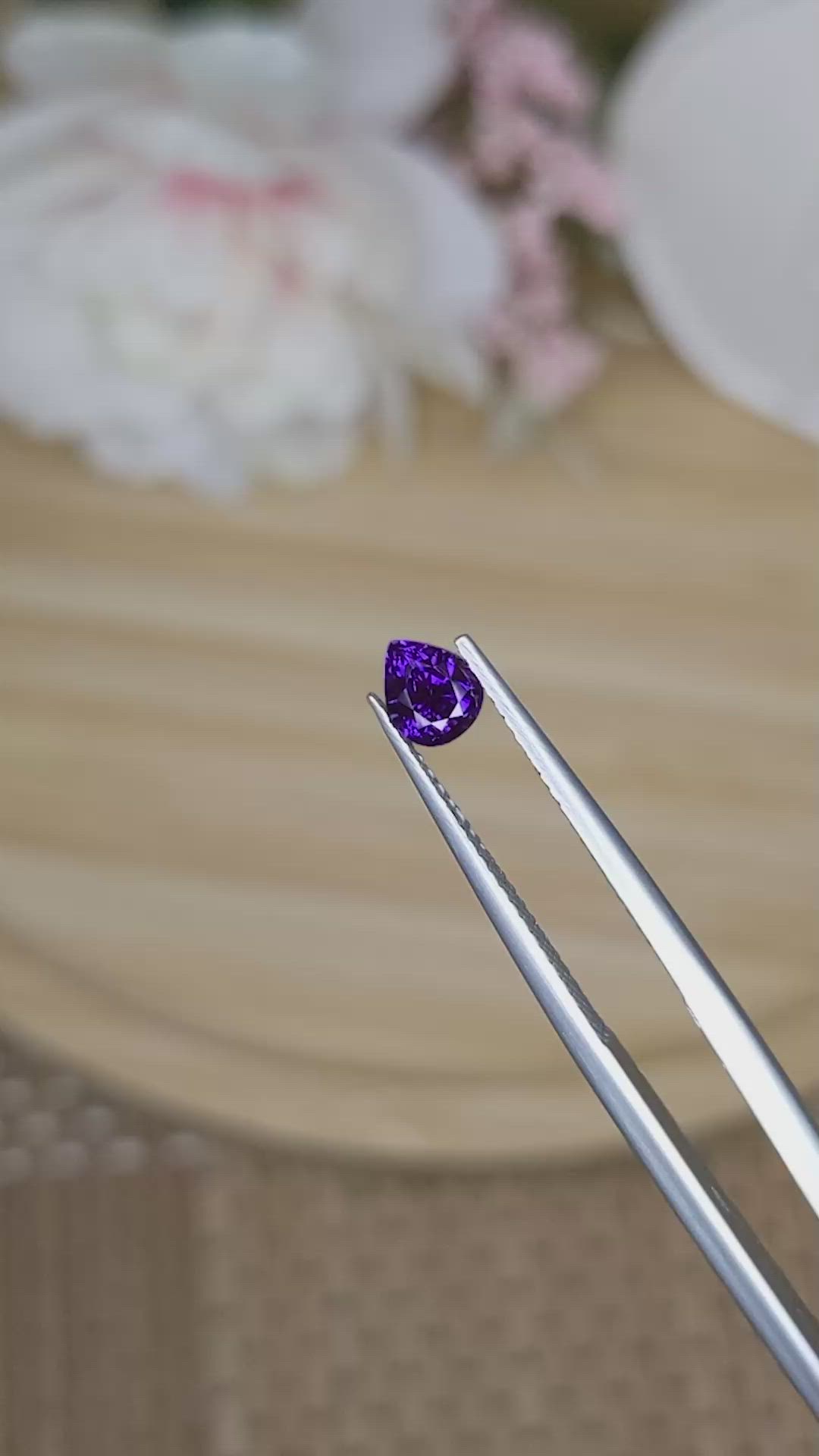 0.77 Ct. Purple Sapphire from Ceylon (Sri Lanka) Size Video