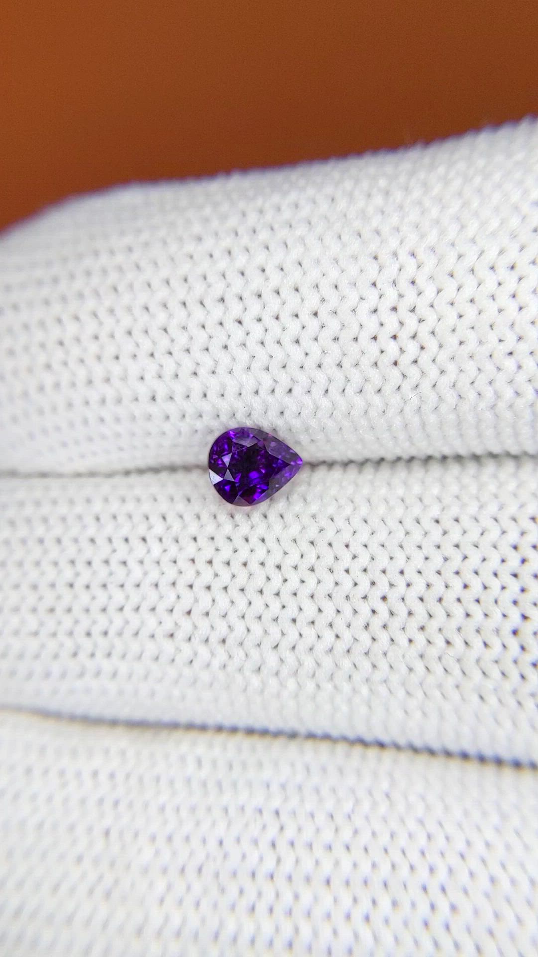 0.77 Ct. Purple Sapphire from Ceylon (Sri Lanka) Size Video