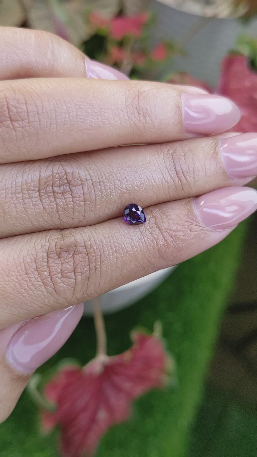 0.77 Ct. Purple Sapphire from Ceylon (Sri Lanka) Size Video