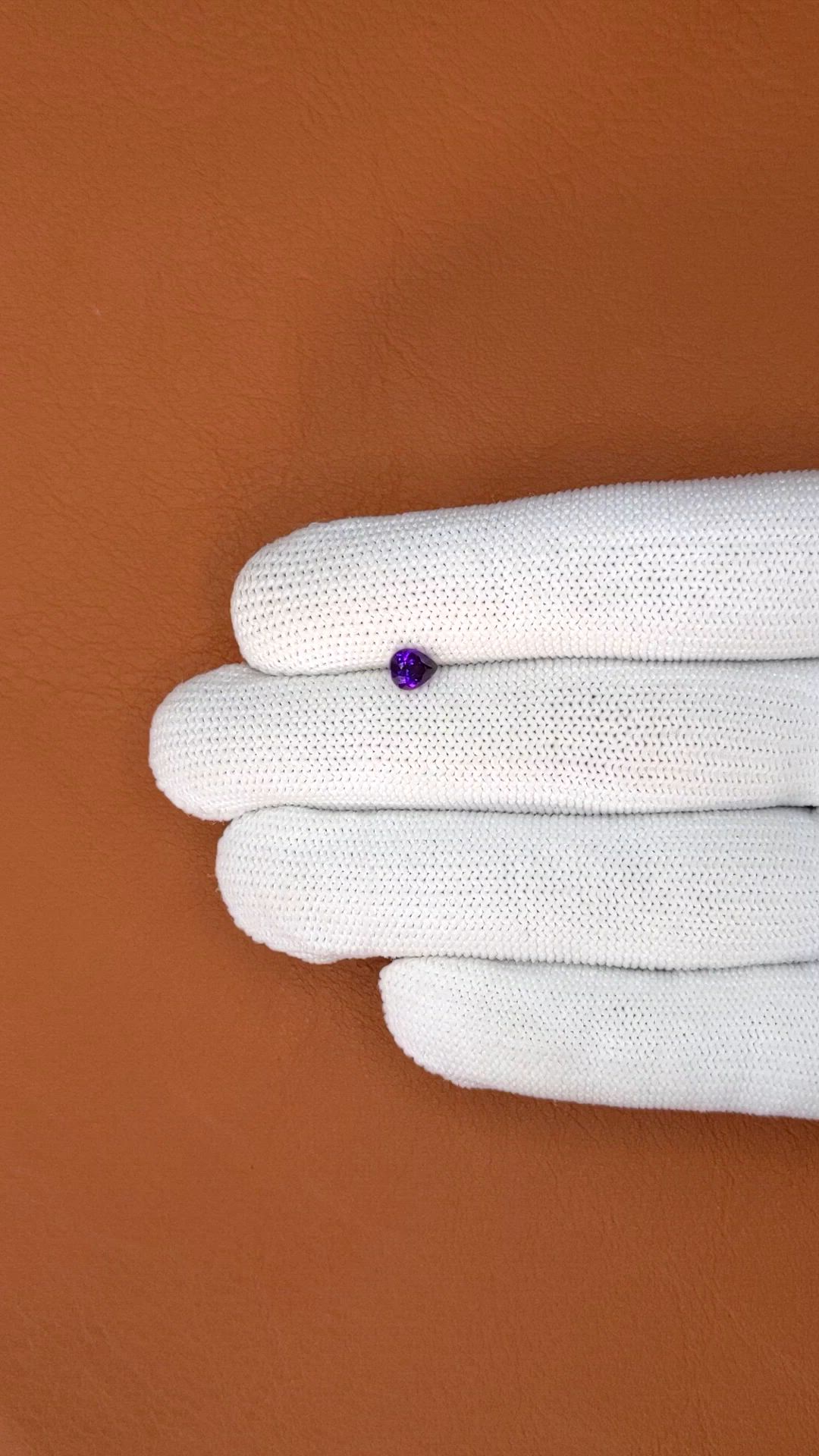 0.77 Ct. Purple Sapphire from Ceylon (Sri Lanka) Size Video