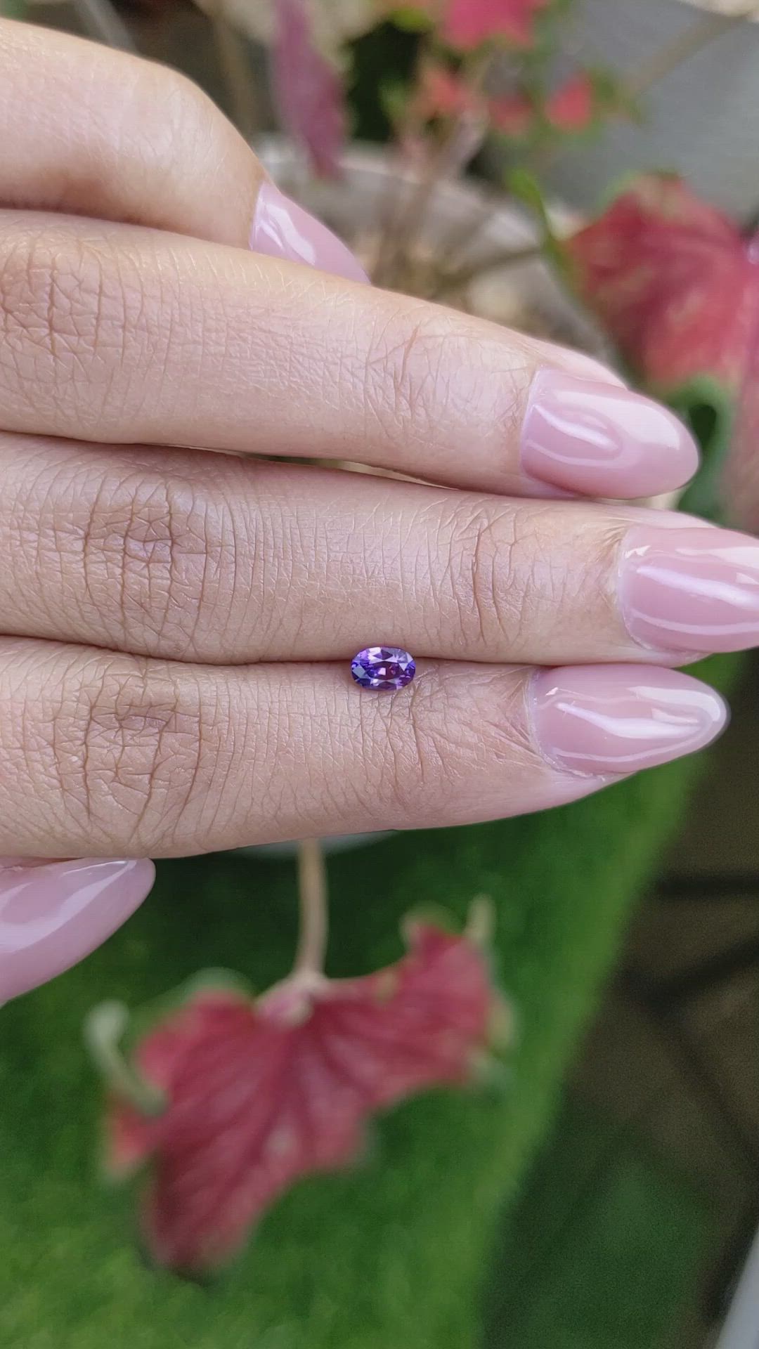 0.38 Ct. Pinkish Purple Sapphire from Ceylon (Sri Lanka) Size Video