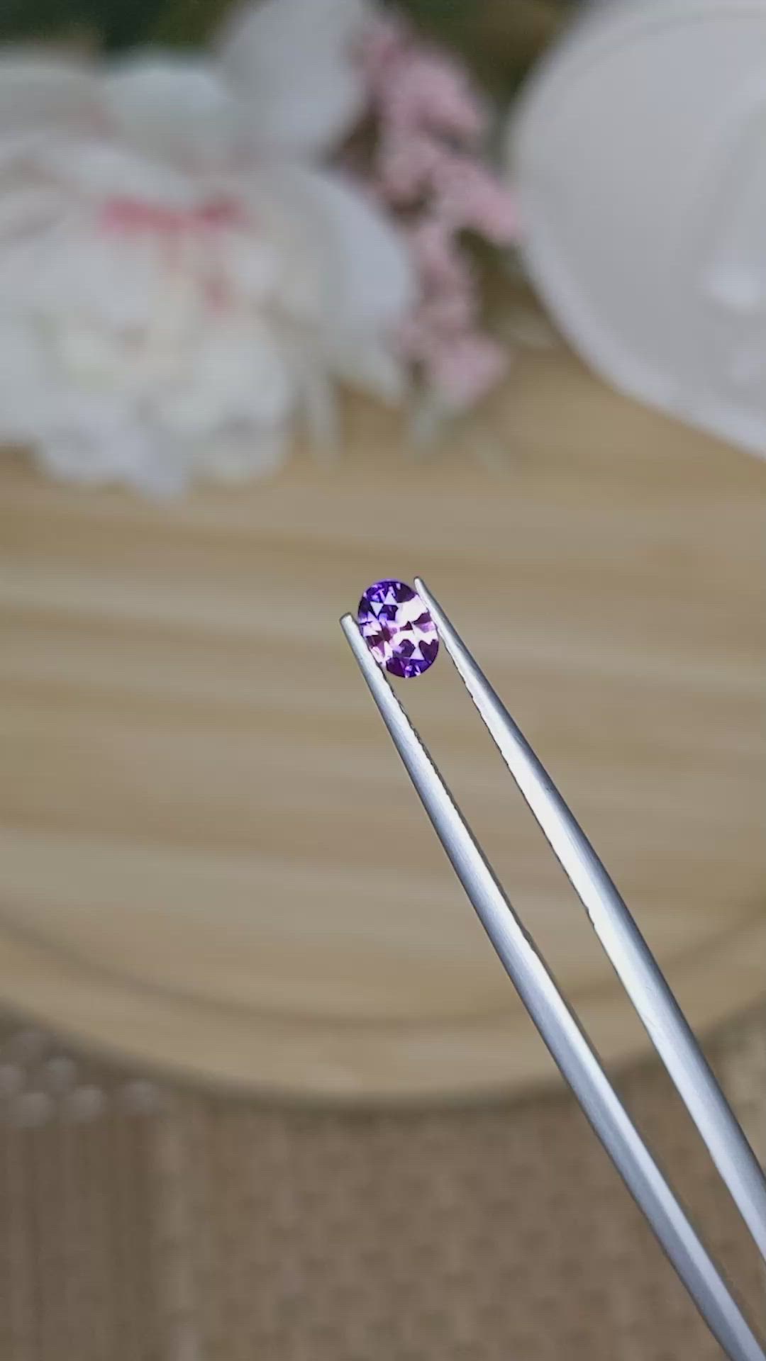 0.38 Ct. Pinkish Purple Sapphire from Ceylon (Sri Lanka) Size Video