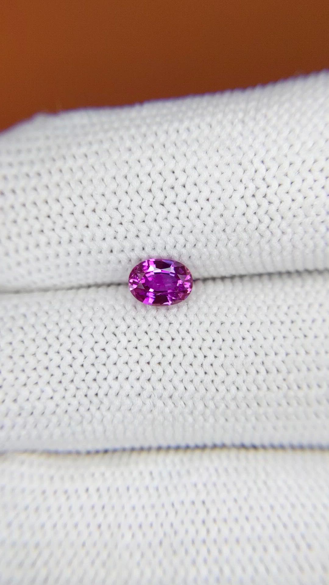 0.75 Ct. Purplish Pink Sapphire from Ceylon (Sri Lanka) Size Video
