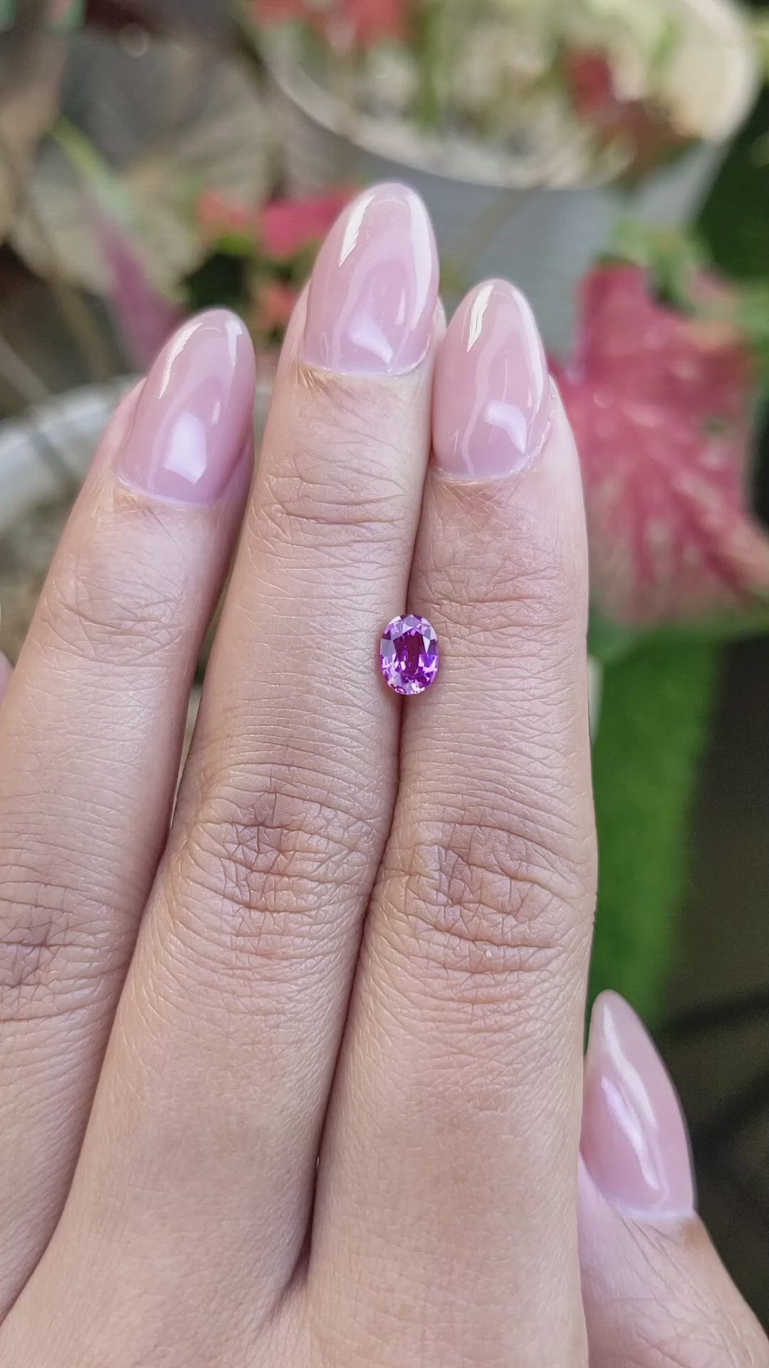 0.75 Ct. Purplish Pink Sapphire from Ceylon (Sri Lanka) Size Video