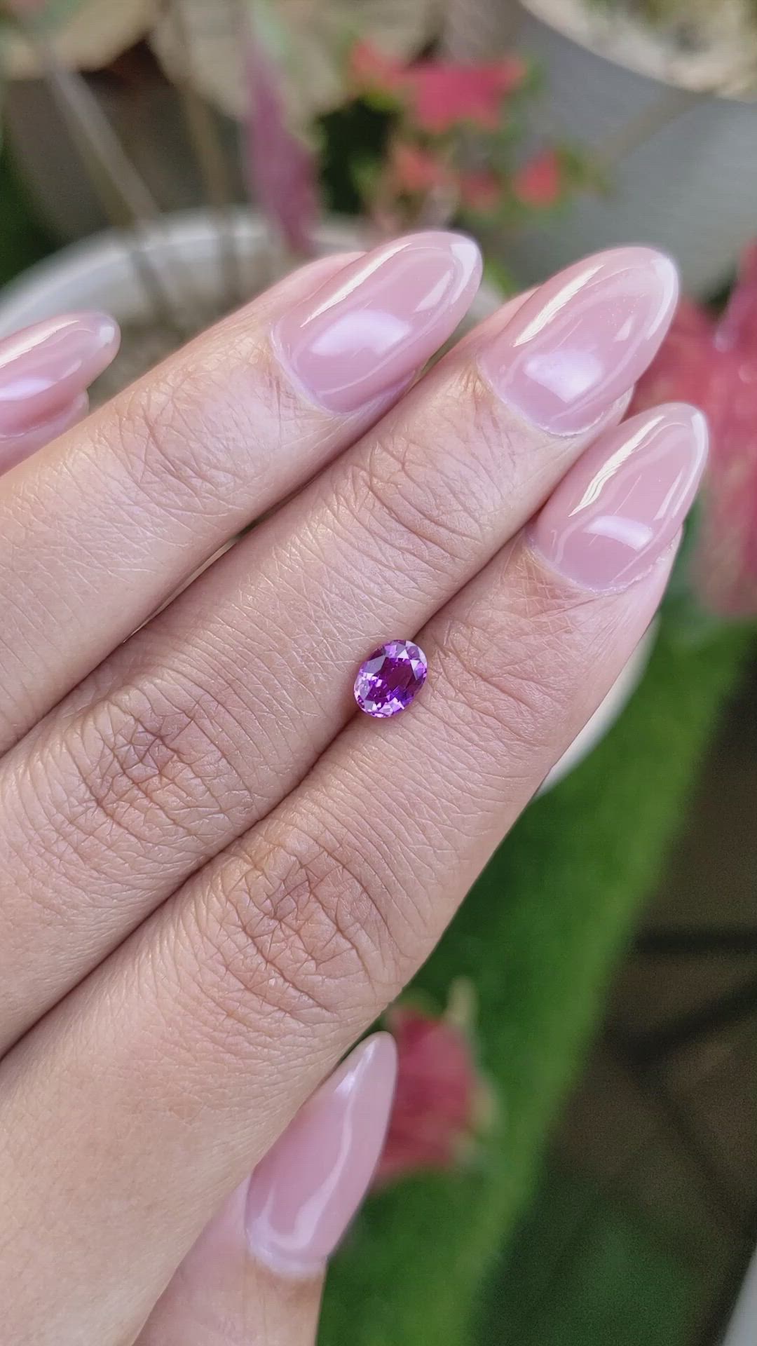 0.75 Ct. Purplish Pink Sapphire from Ceylon (Sri Lanka) Size Video