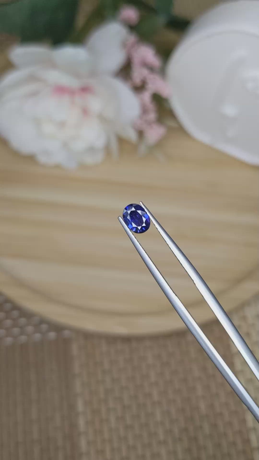0.72 Ct. Blue Sapphire from Ceylon (Sri Lanka) Size Video