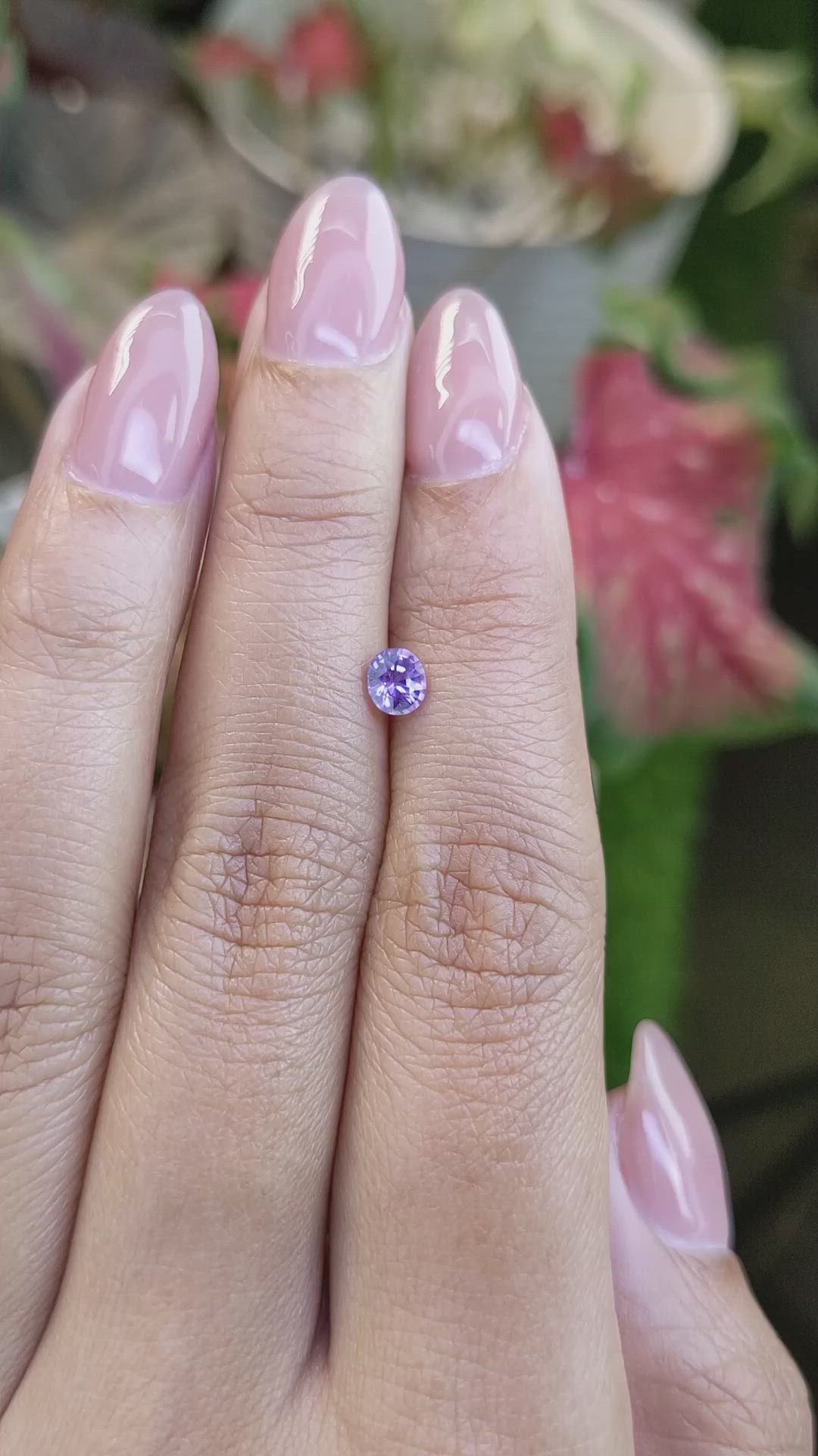 0.46 Ct. Pinkish Purple Sapphire from Ceylon (Sri Lanka) Size Video
