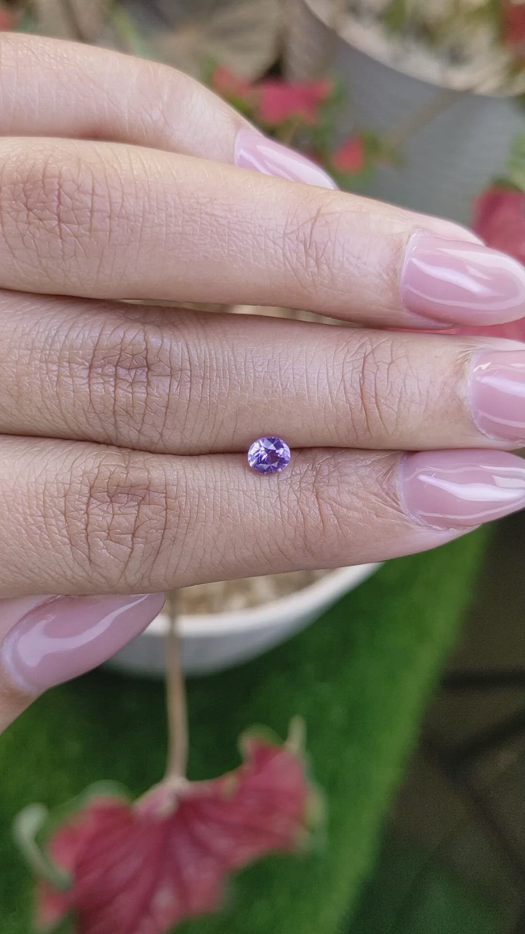 0.46 Ct. Pinkish Purple Sapphire from Ceylon (Sri Lanka) Size Video