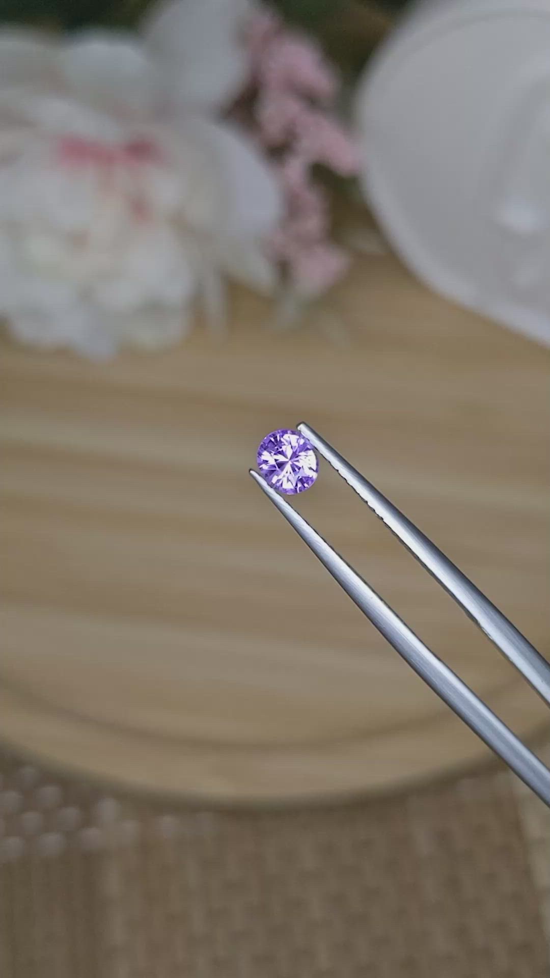 0.46 Ct. Pinkish Purple Sapphire from Ceylon (Sri Lanka) Size Video
