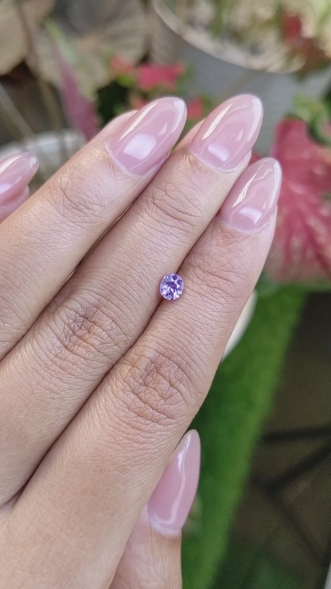 0.46 Ct. Pinkish Purple Sapphire from Ceylon (Sri Lanka) Size Video