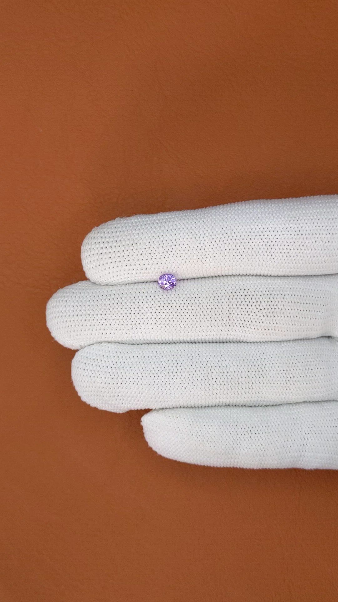 0.46 Ct. Pinkish Purple Sapphire from Ceylon (Sri Lanka) Size Video