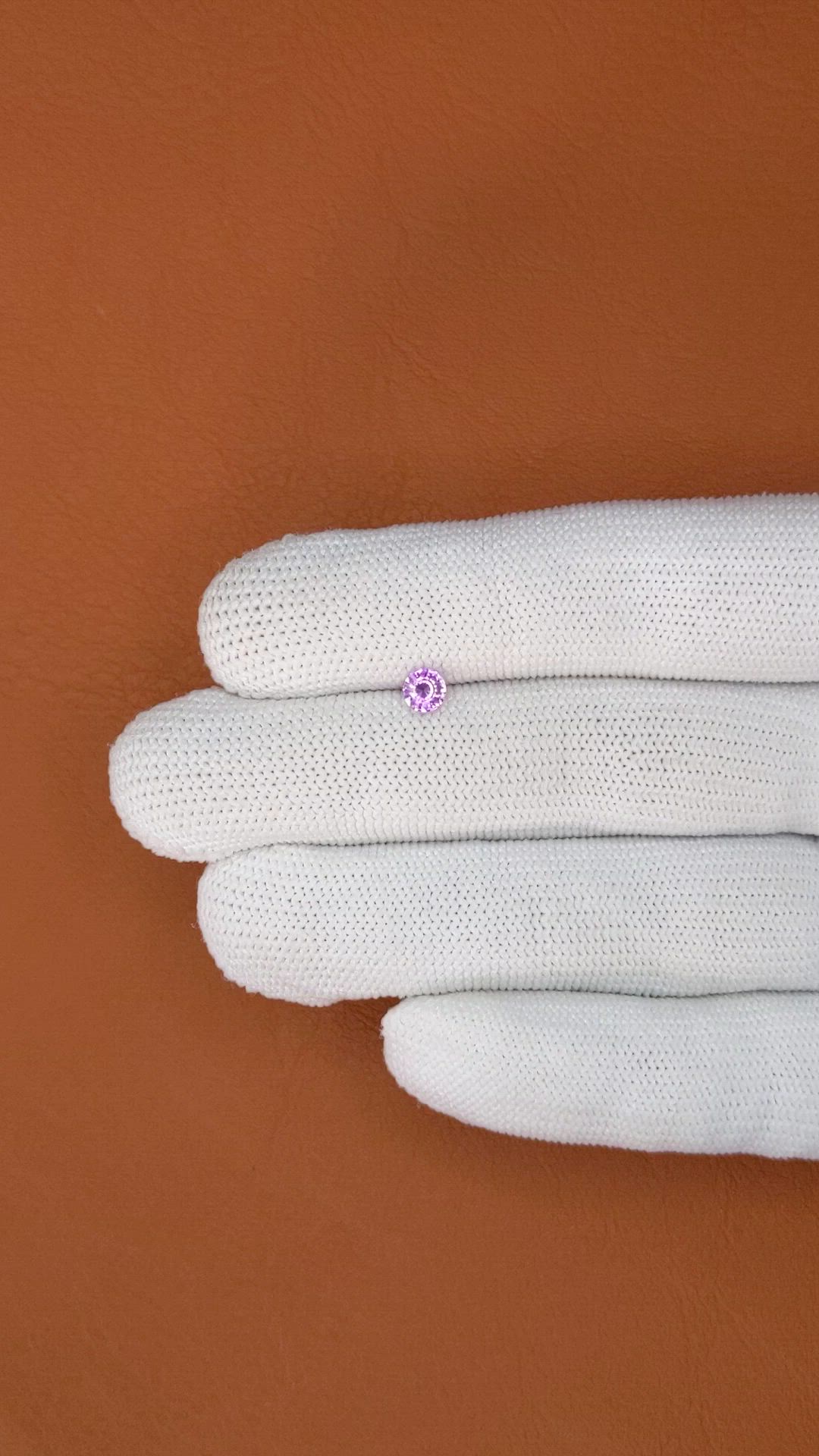 0.39 Ct. Pinkish Purple Sapphire from Ceylon (Sri Lanka) Size Video