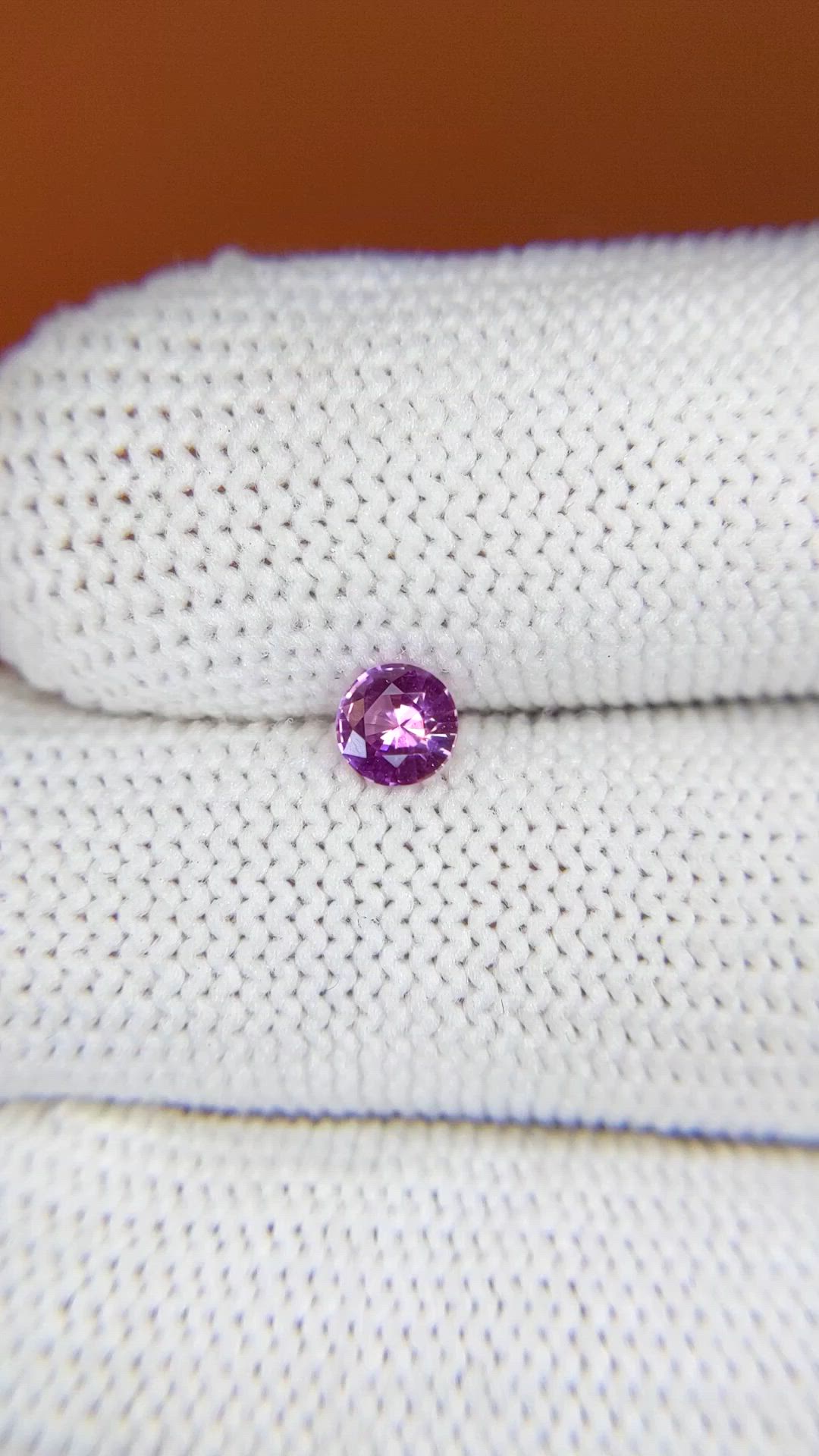 0.39 Ct. Pinkish Purple Sapphire from Ceylon (Sri Lanka) Size Video