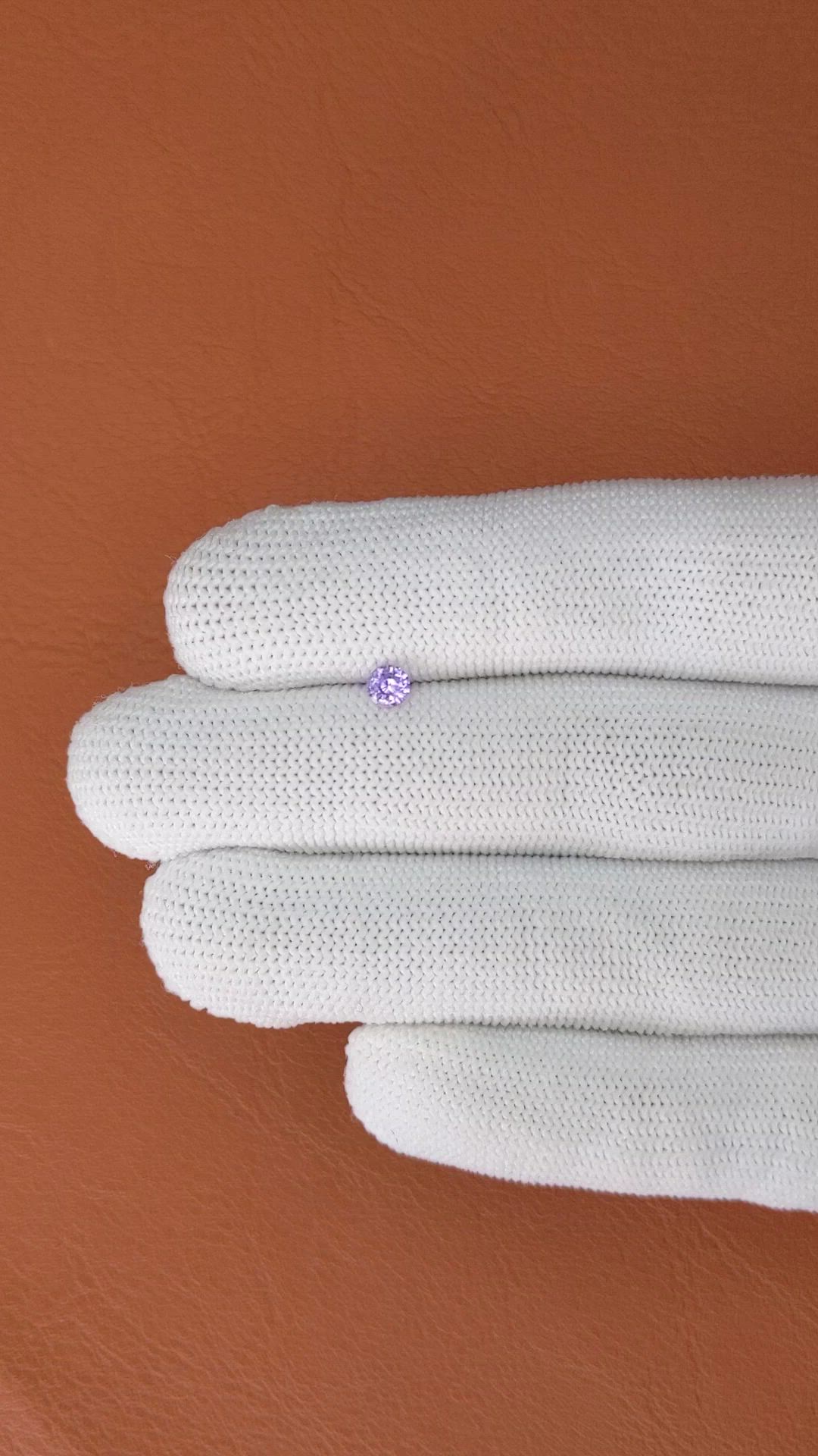 0.35 Ct. Pinkish Purple Sapphire from Ceylon (Sri Lanka) Size Video