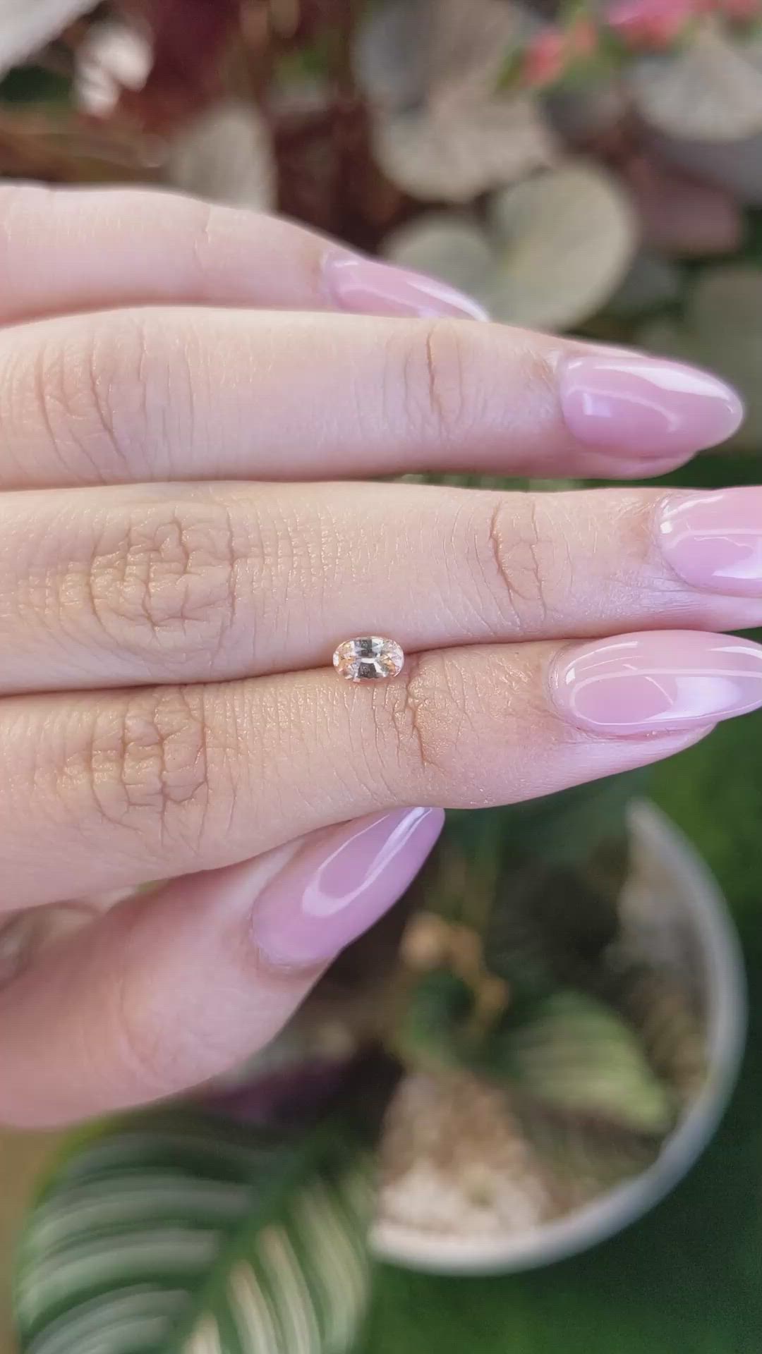 0.43 Ct. Peach Sapphire from Ceylon (Sri Lanka) Size Video