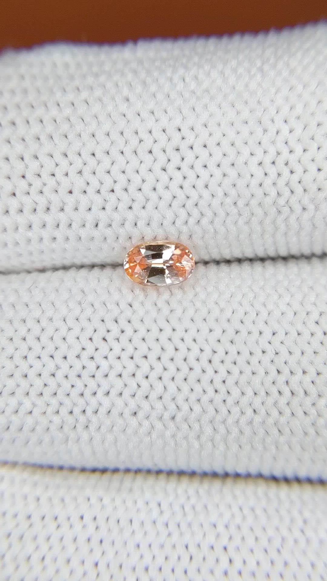 0.43 Ct. Peach Sapphire from Ceylon (Sri Lanka) Size Video