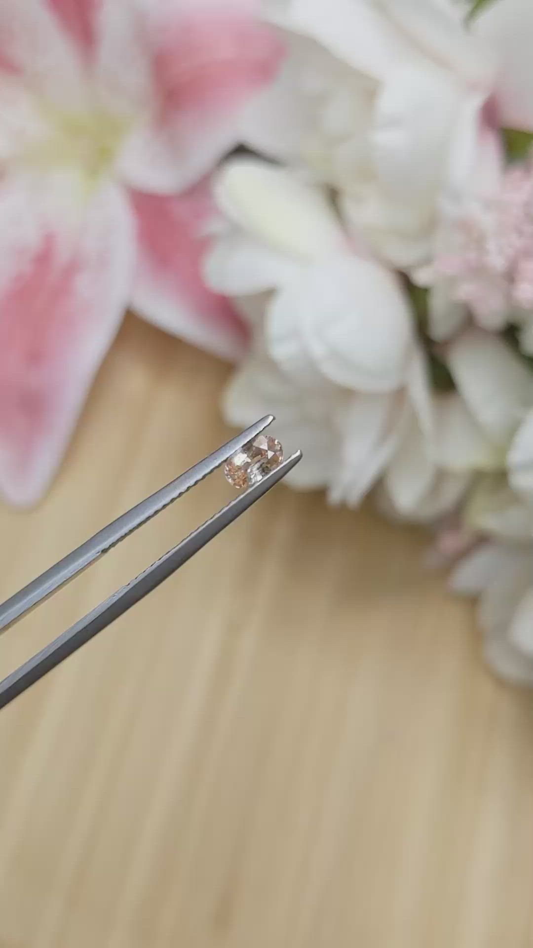 0.43 Ct. Peach Sapphire from Ceylon (Sri Lanka) Size Video