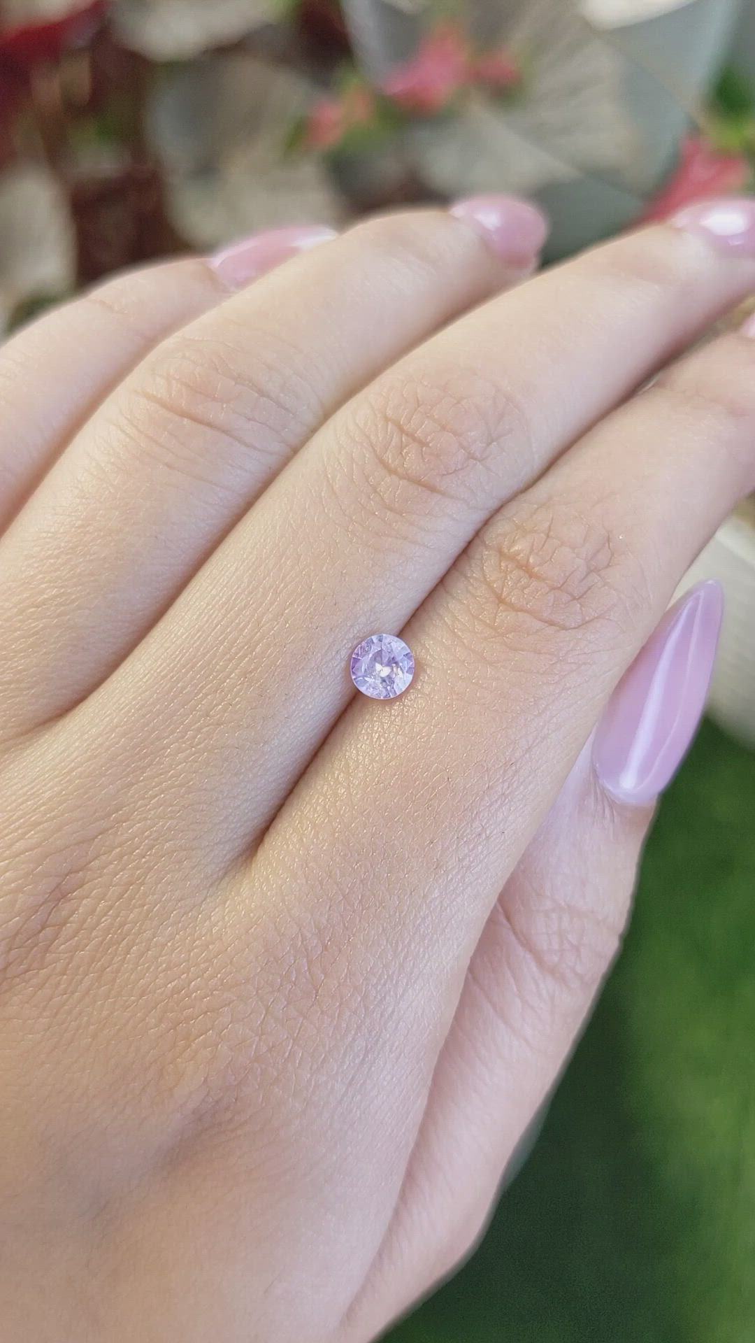 0.52 Ct. Pinkish Purple Sapphire from Ceylon (Sri Lanka) Size Video