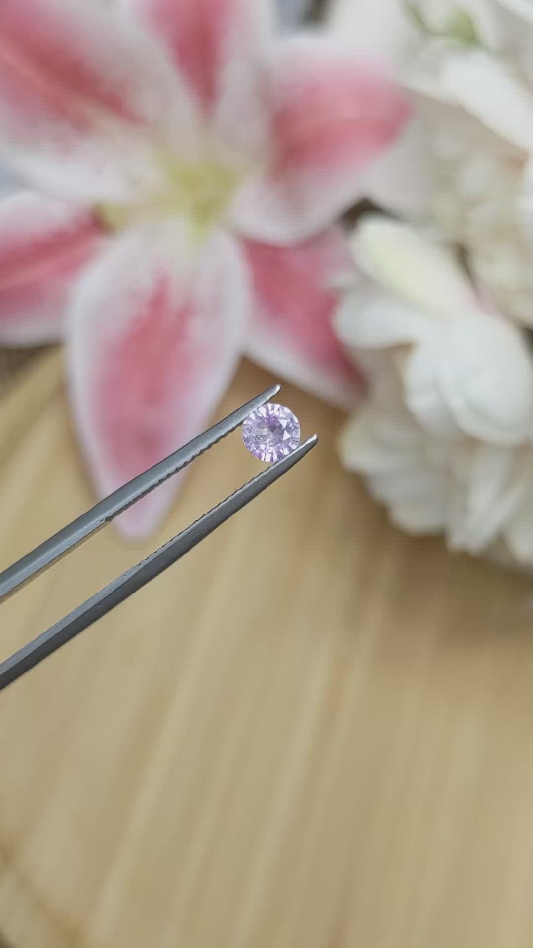 0.52 Ct. Pinkish Purple Sapphire from Ceylon (Sri Lanka) Size Video