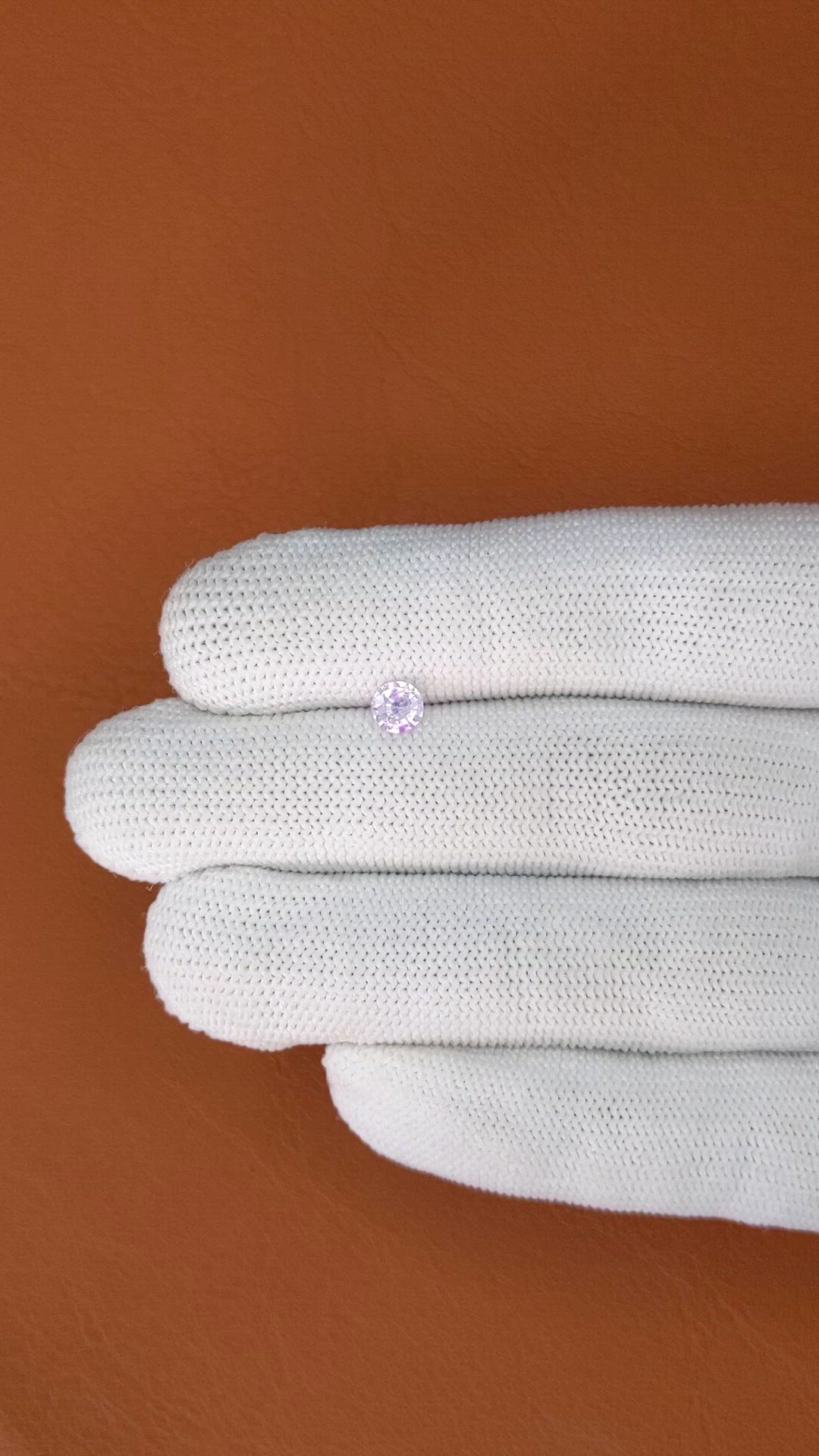 0.52 Ct. Pinkish Purple Sapphire from Ceylon (Sri Lanka) Size Video