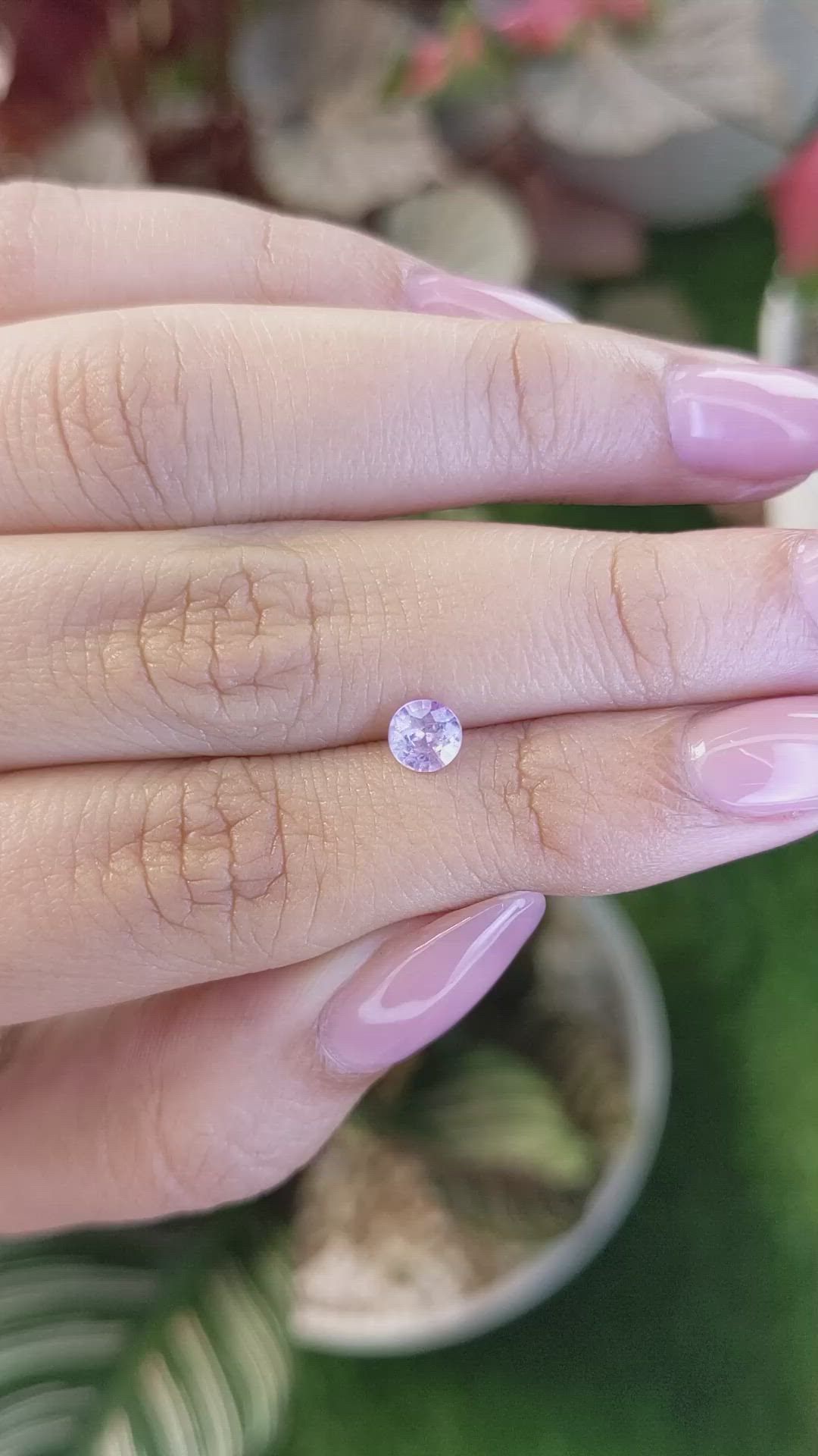 0.52 Ct. Pinkish Purple Sapphire from Ceylon (Sri Lanka) Size Video
