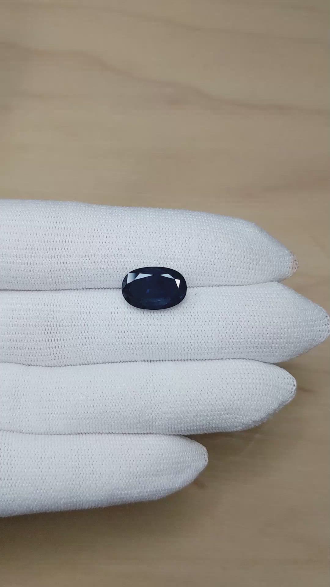 7.22 Ct. Blue Sapphire from Thailand Size Video