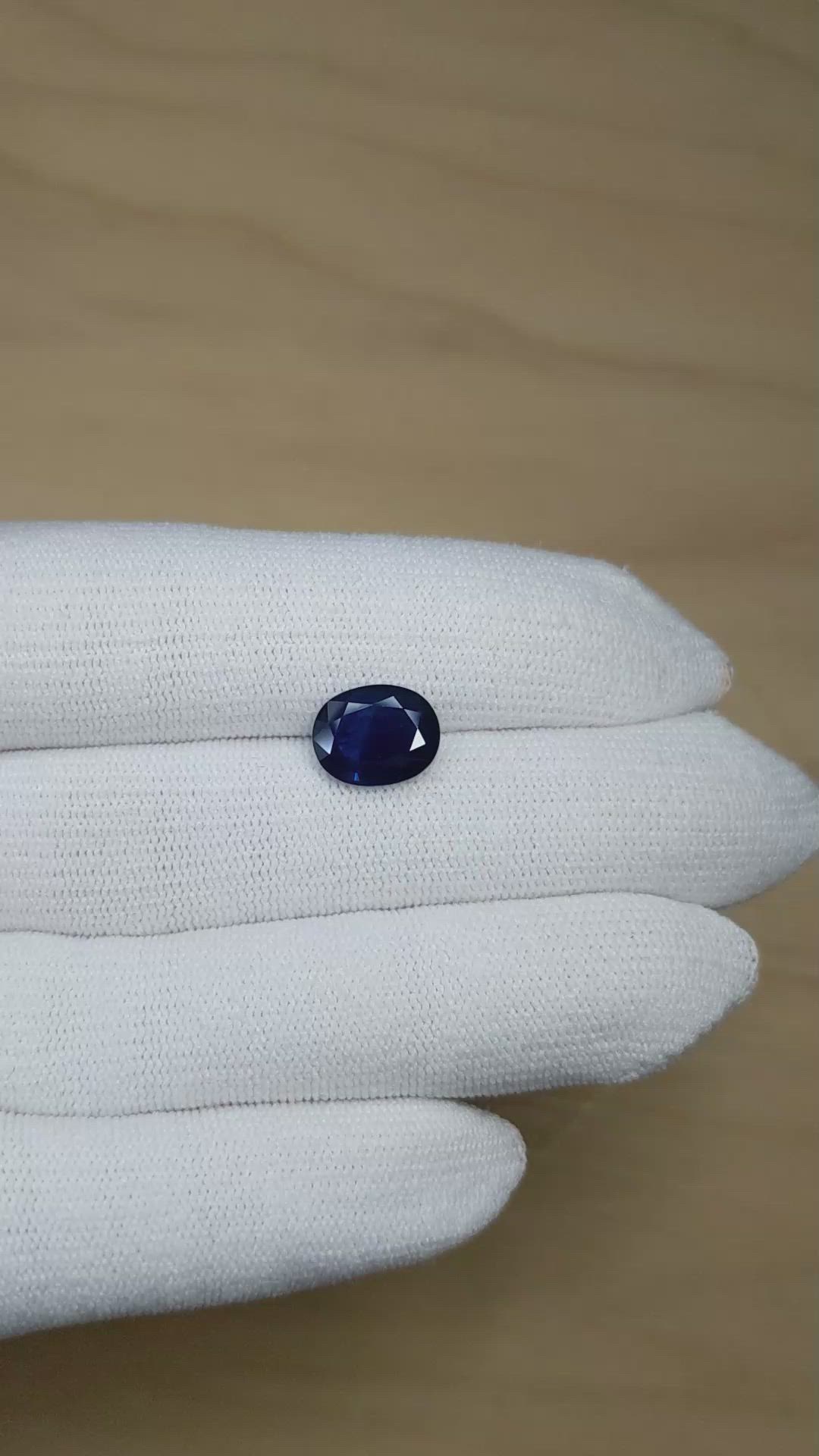3.56 Ct. Blue Sapphire from Thailand Size Video