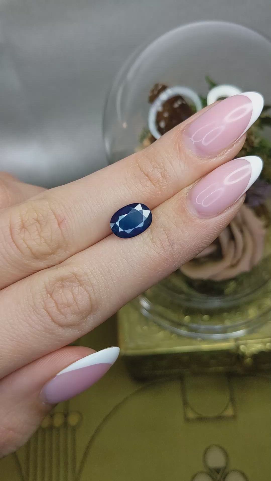 2.85 Ct. Blue Sapphire from Thailand Size Video