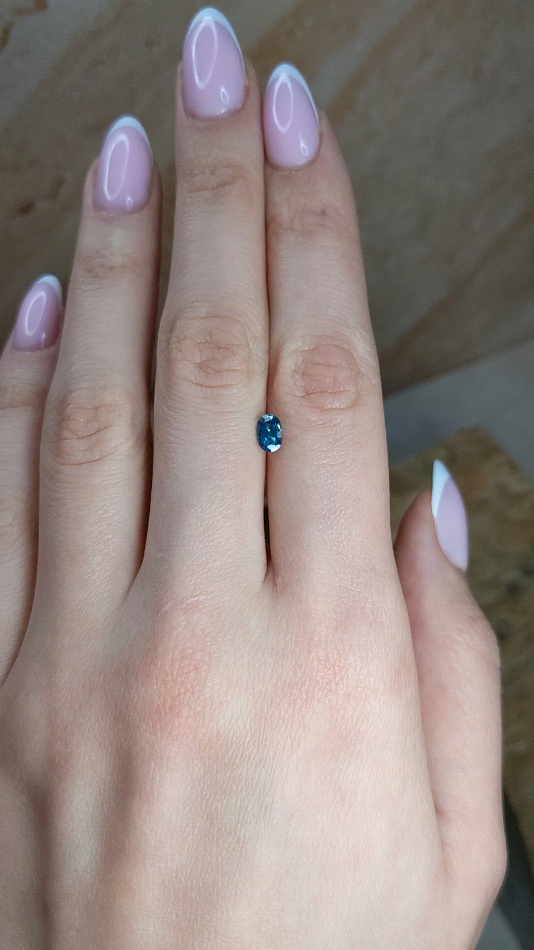 0.62 Ct. Greenish Blue Sapphire from Ceylon (Sri Lanka) Size Video