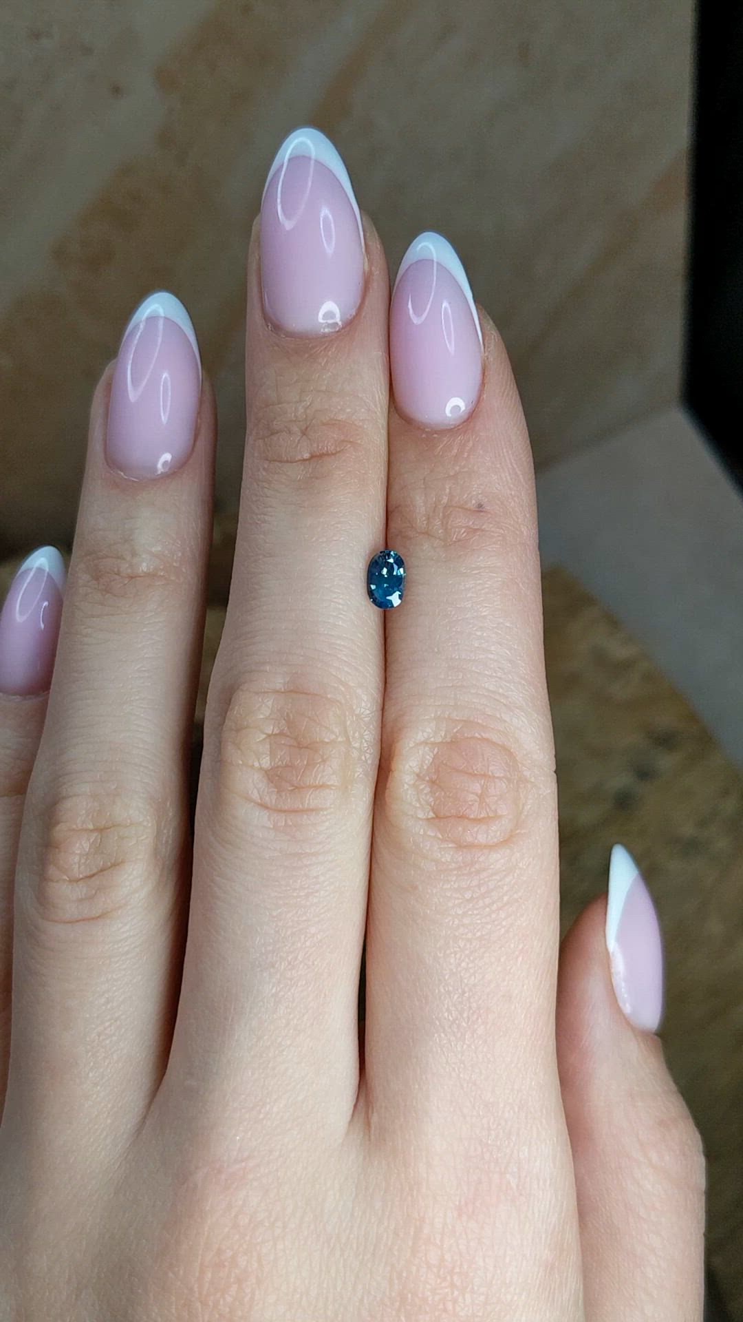 0.62 Ct. Greenish Blue Sapphire from Ceylon (Sri Lanka) Size Video