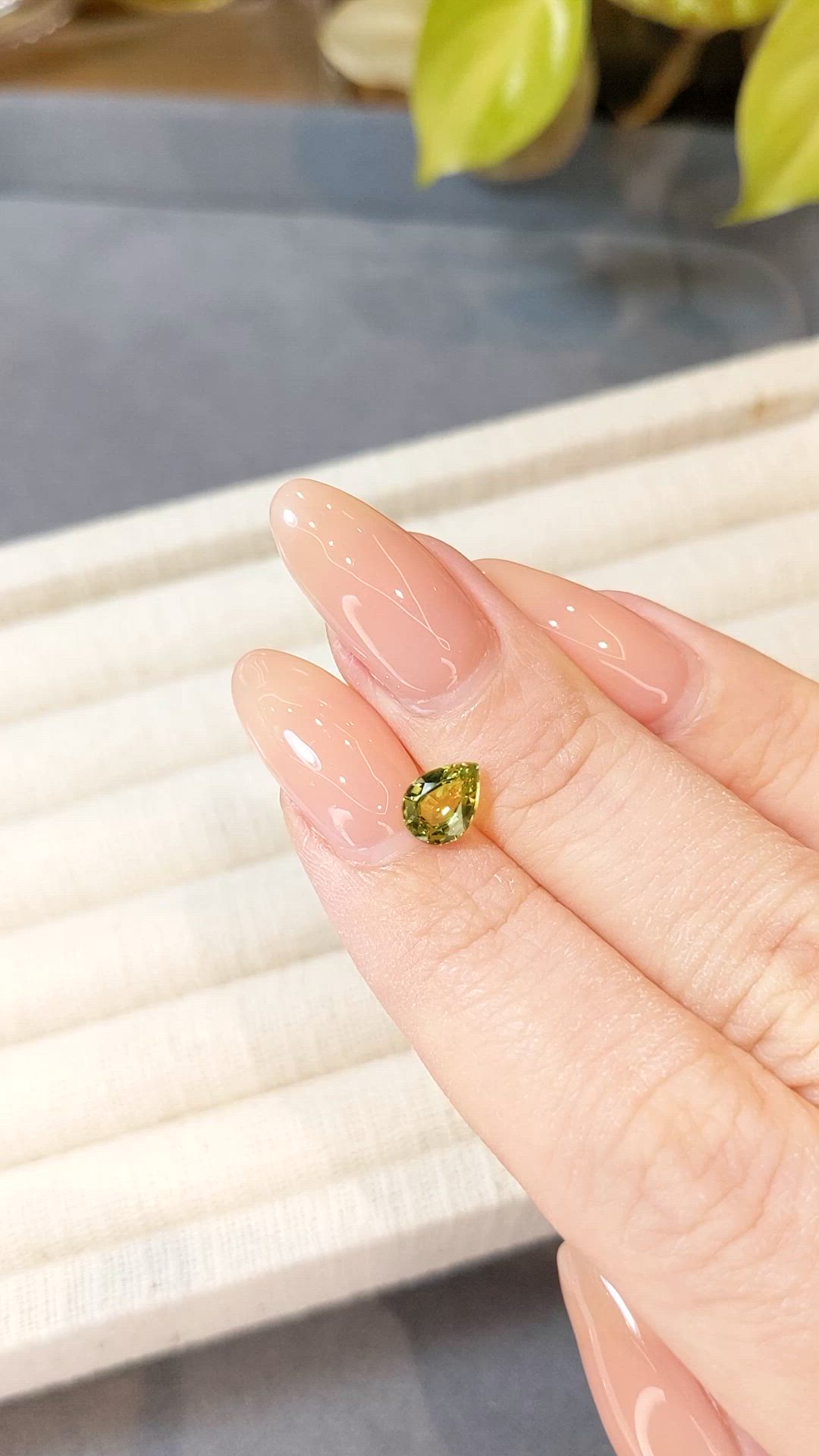 1.06 Ct. Greenish Yellow Sapphire from Madagascar Size Video