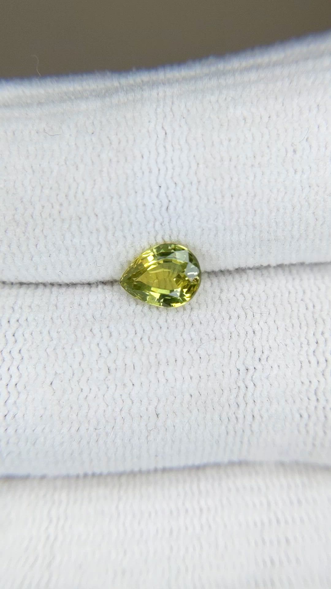 1.06 Ct. Greenish Yellow Sapphire from Madagascar Size Video