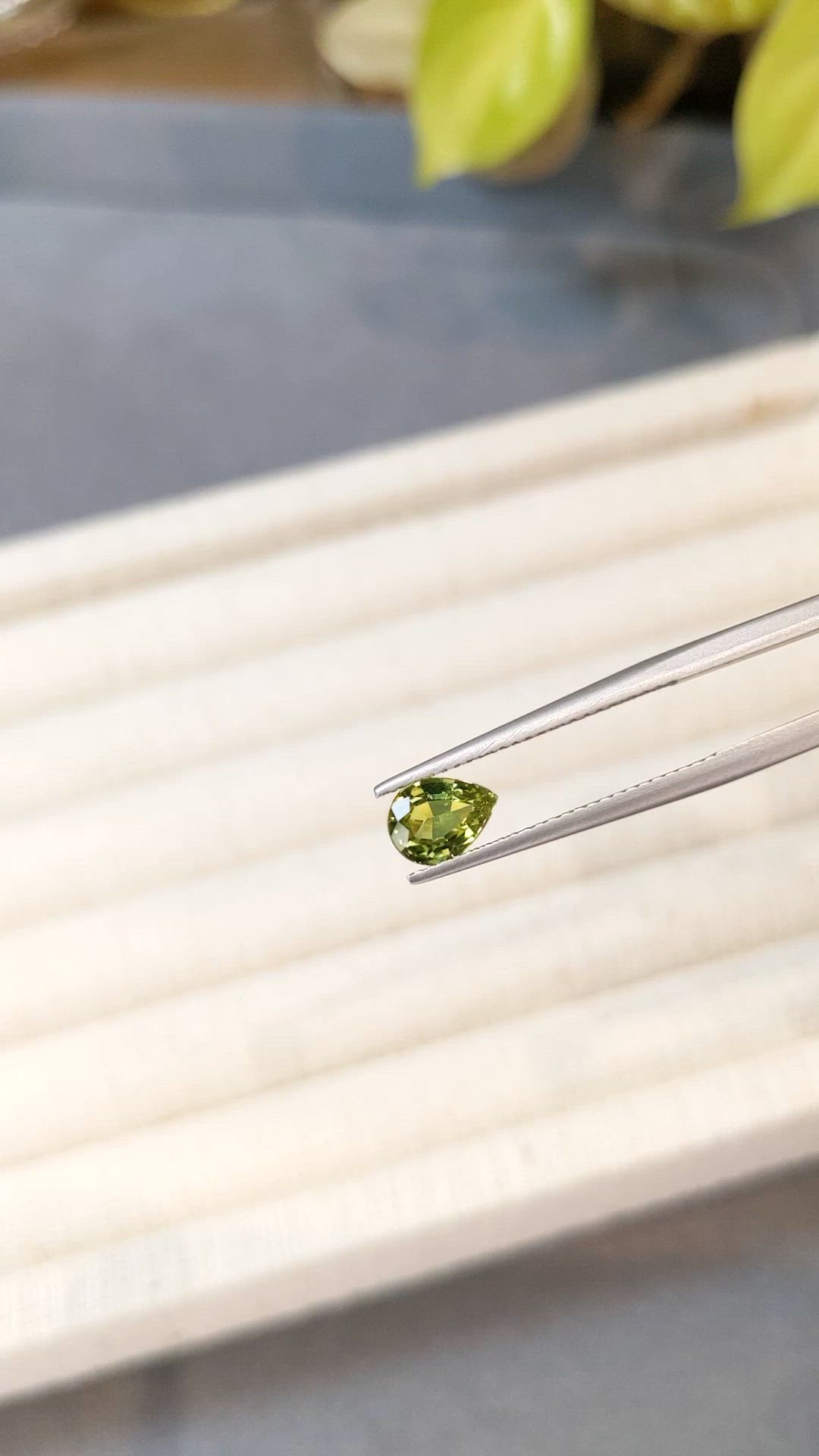 1.06 Ct. Greenish Yellow Sapphire from Madagascar Size Video