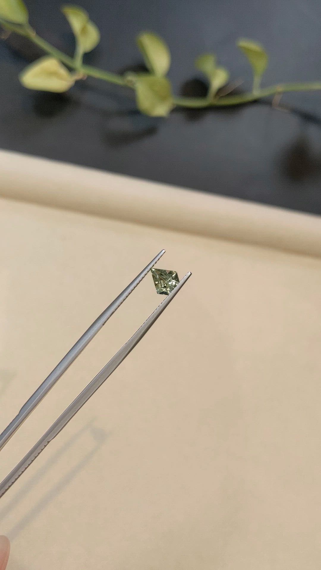0.88 Ct. Yellowish Green Sapphire from Madagascar Size Video