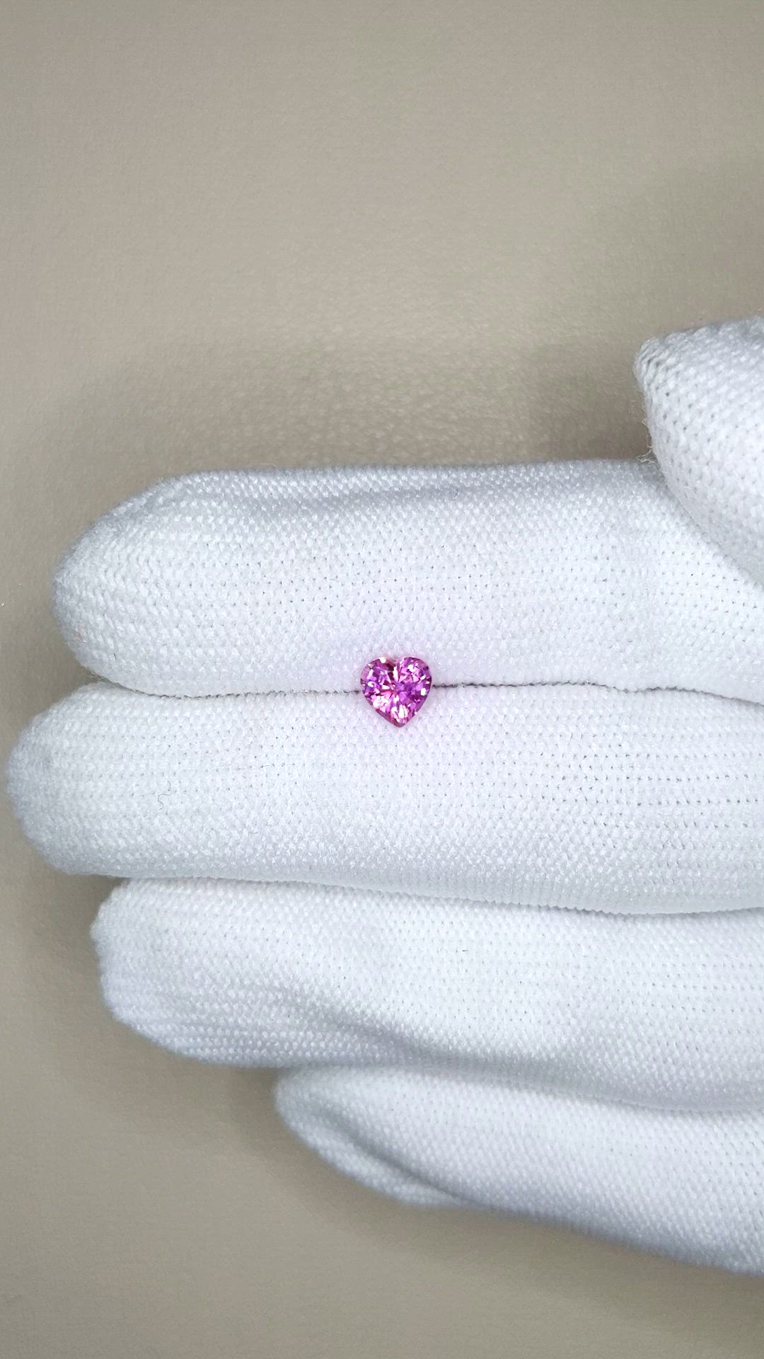 0.64 Ct. Pinkish Purple Sapphire from Madagascar Size Video