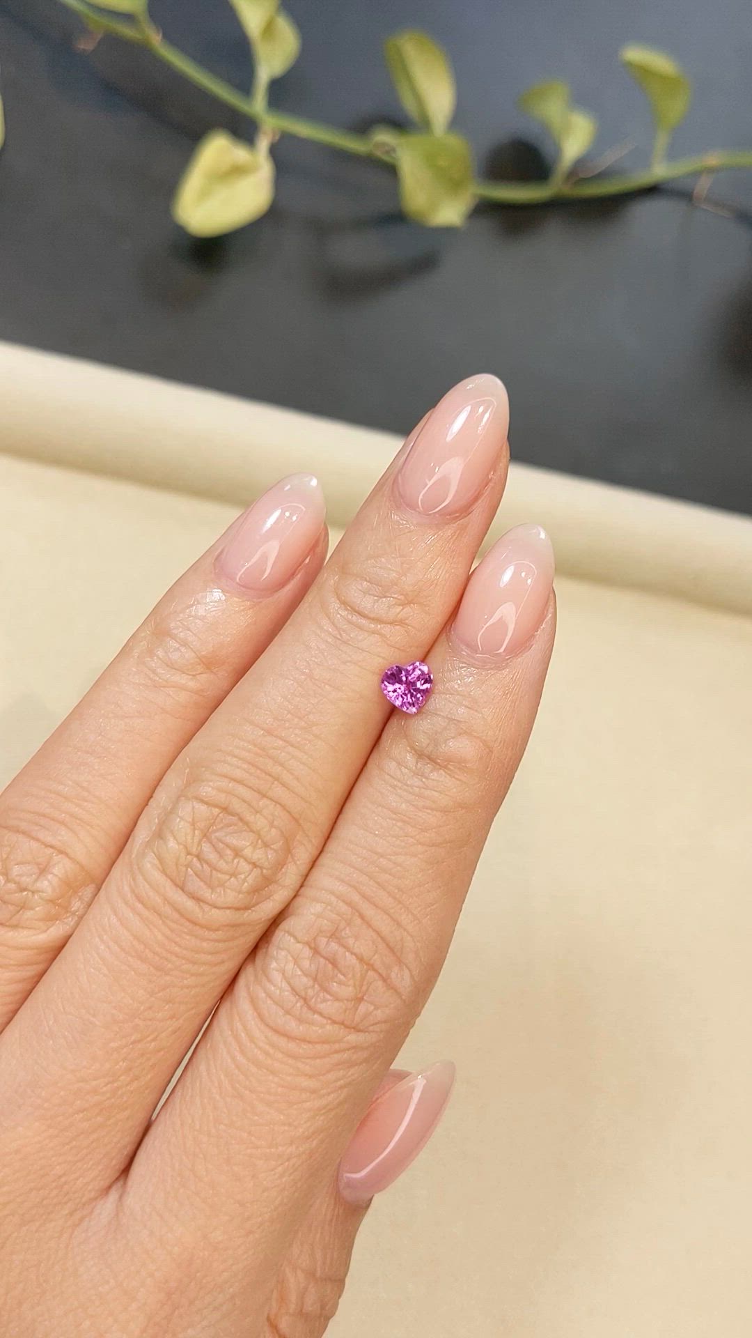 0.64 Ct. Pinkish Purple Sapphire from Madagascar Size Video