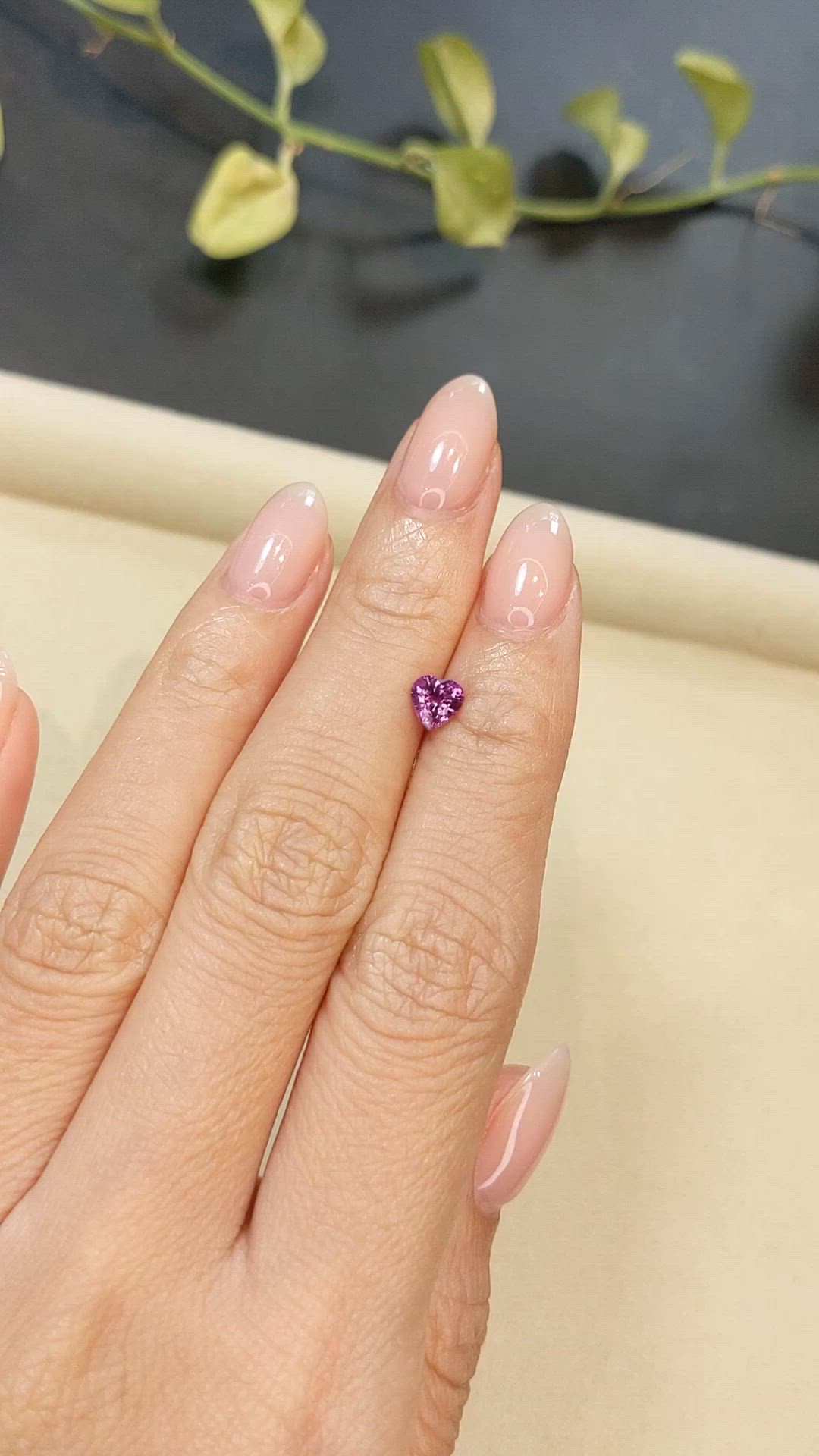 0.68 Ct. Pinkish Purple Sapphire from Madagascar Size Video
