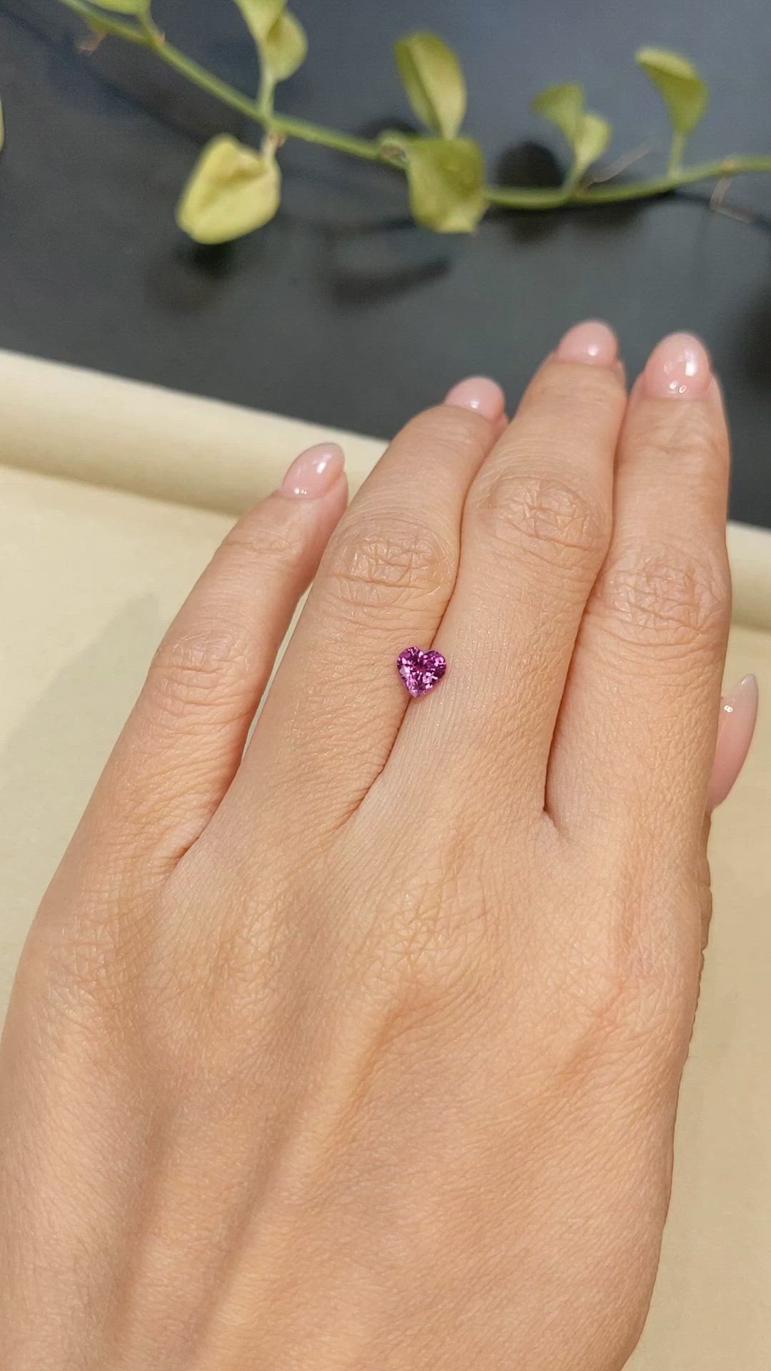 0.68 Ct. Pinkish Purple Sapphire from Madagascar Size Video