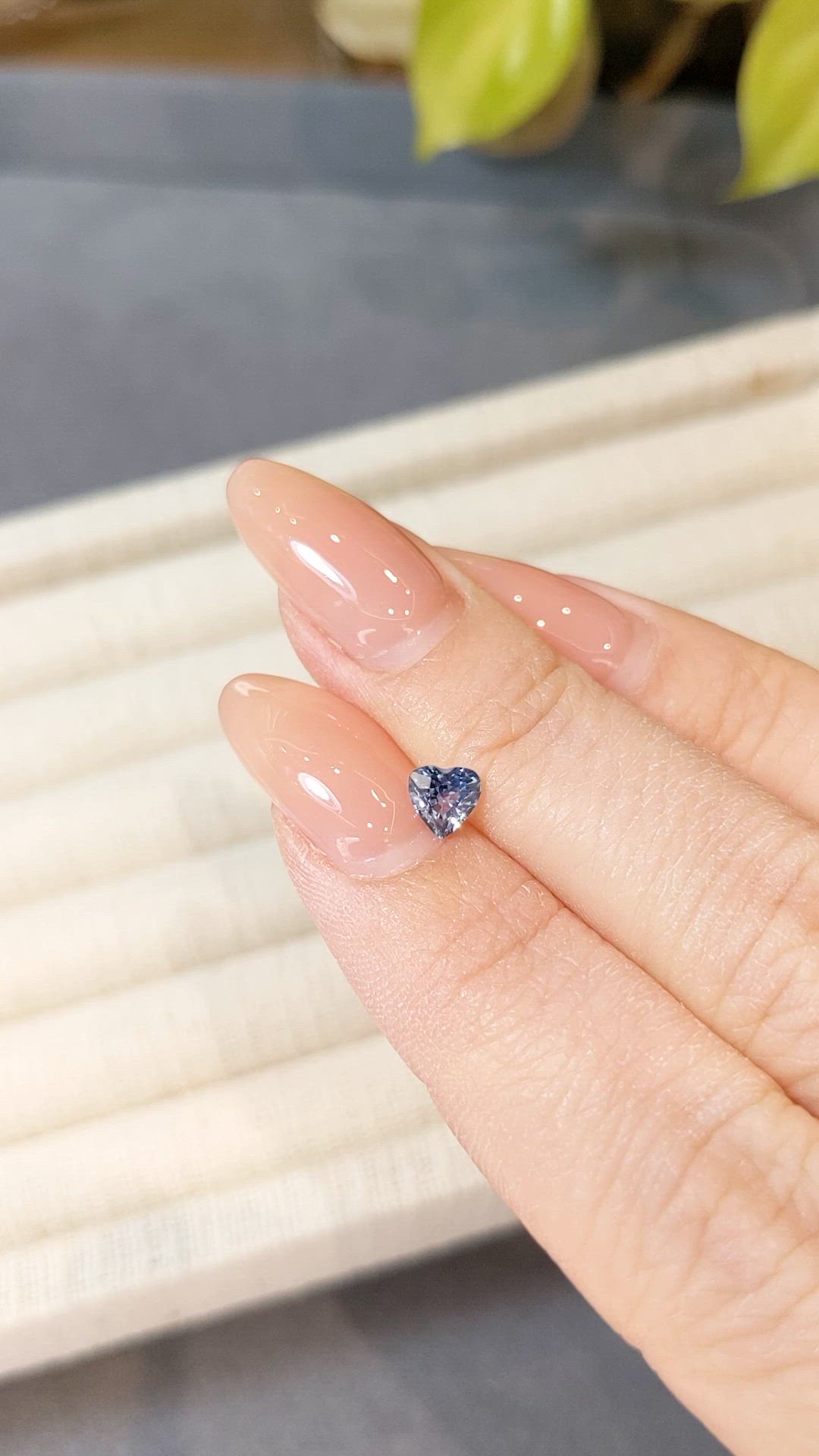 0.54 Ct. Greyish Blue Sapphire from Madagascar Size Video